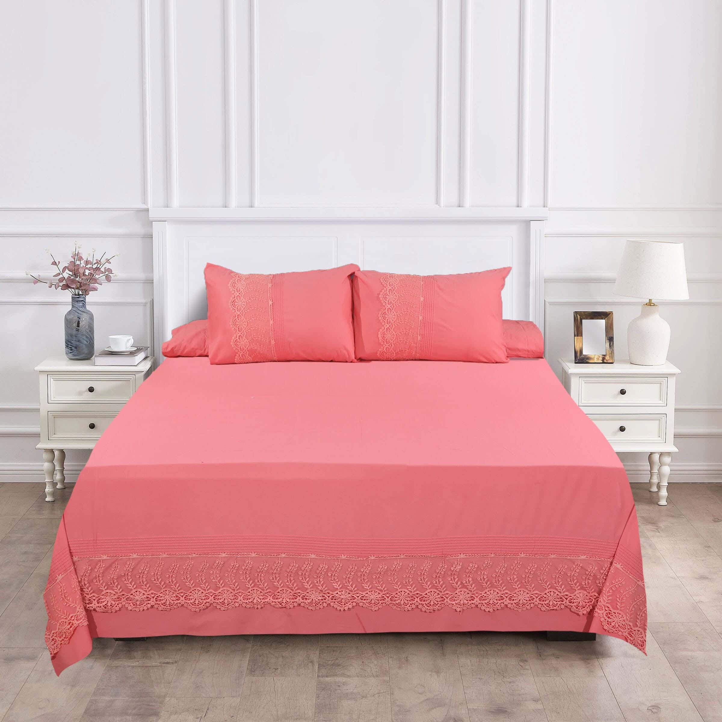 Bazar Cotton Bed Sheet Set, 4 Pieces, 240×260 cm, 2550 gm - Cashmere