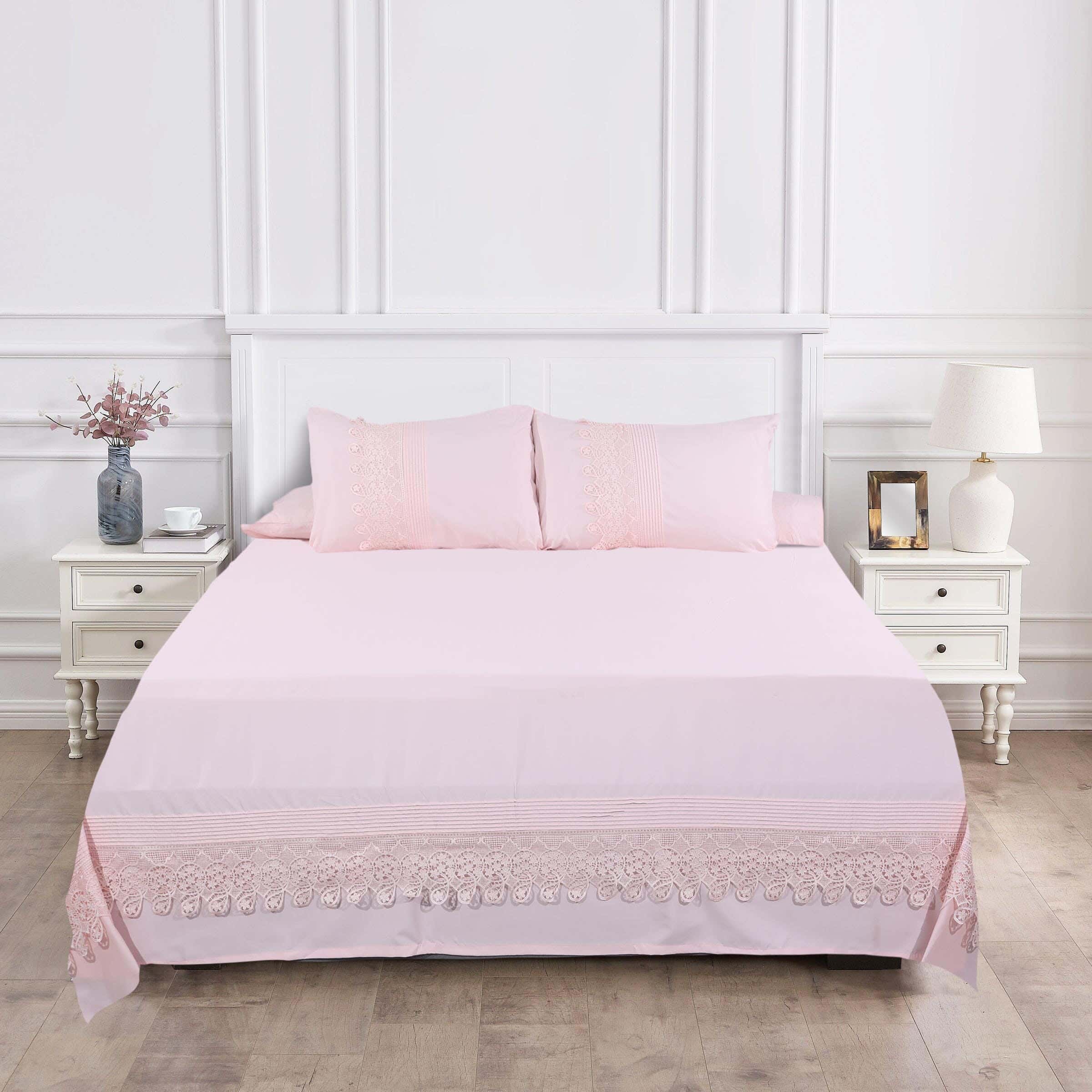 Khoyout Microfiber Bed Sheet Set, 4 Pieces, 240×260 cm, 2600 gm - Cashmere