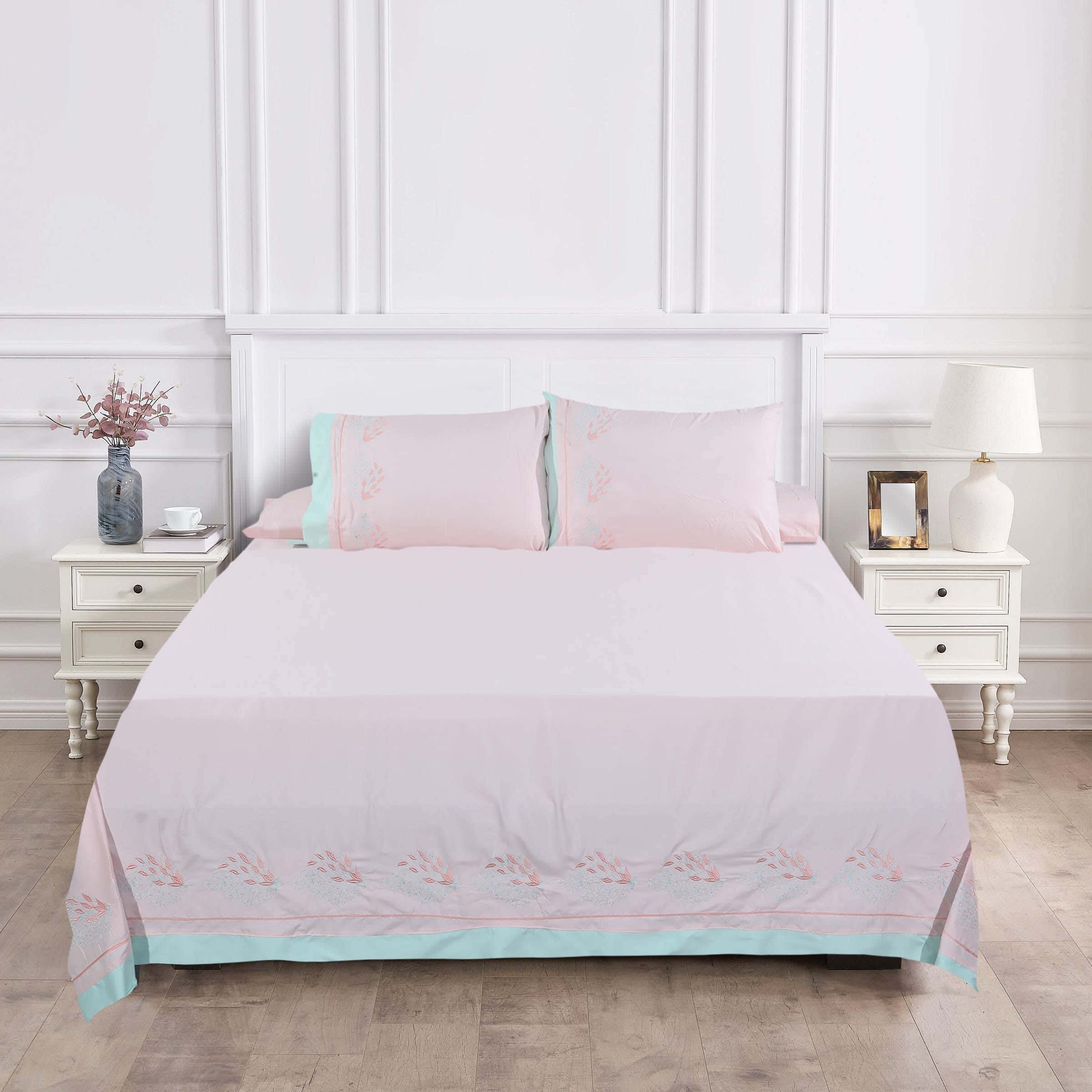 Khoyout Microfiber Bed Sheet Set, 4 Pieces, 240×260 cm, 2200 gm - Cashmere