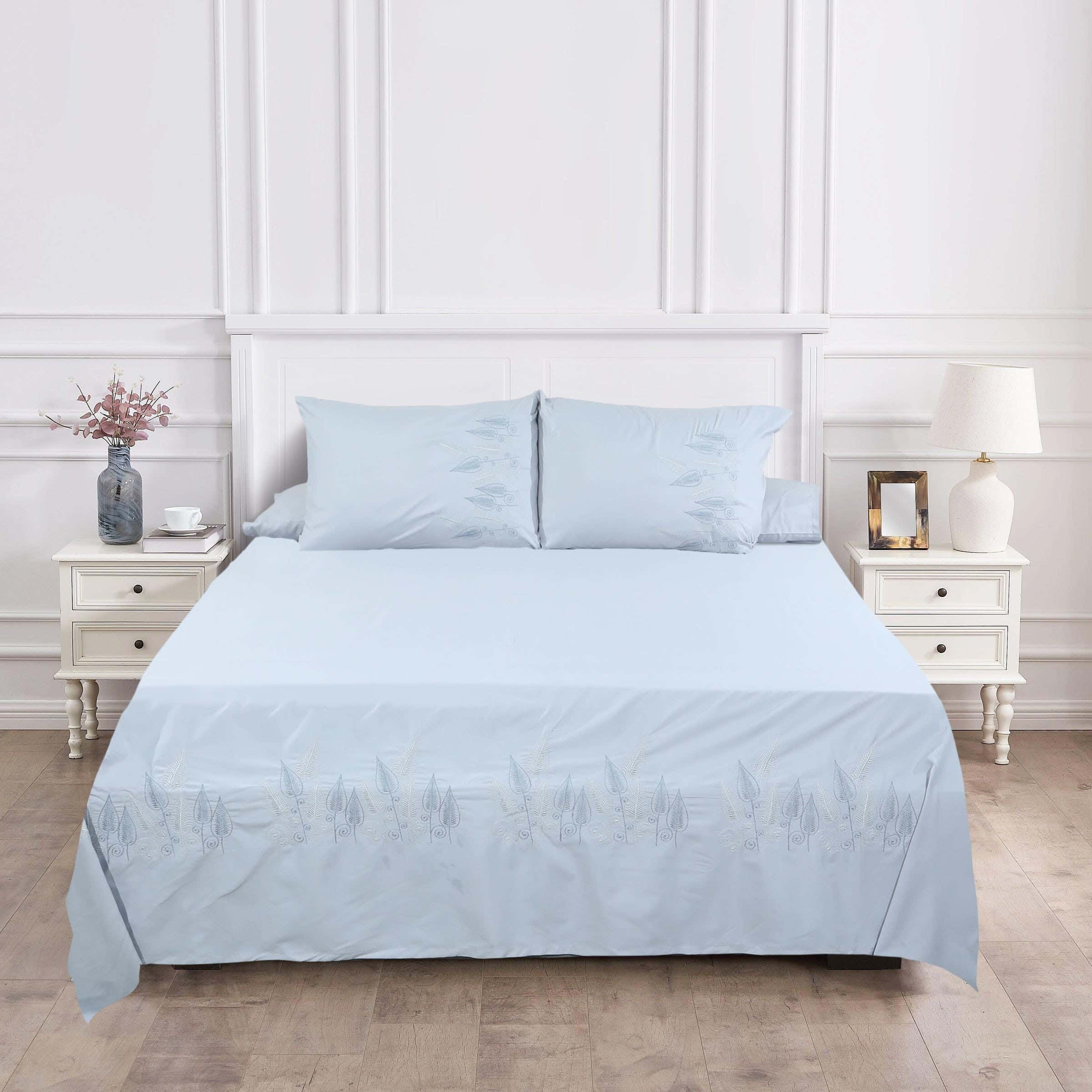 Khoyout Microfiber Bed Sheet Set, 4 Pieces, 240×260 cm, 2500 gm - Grey