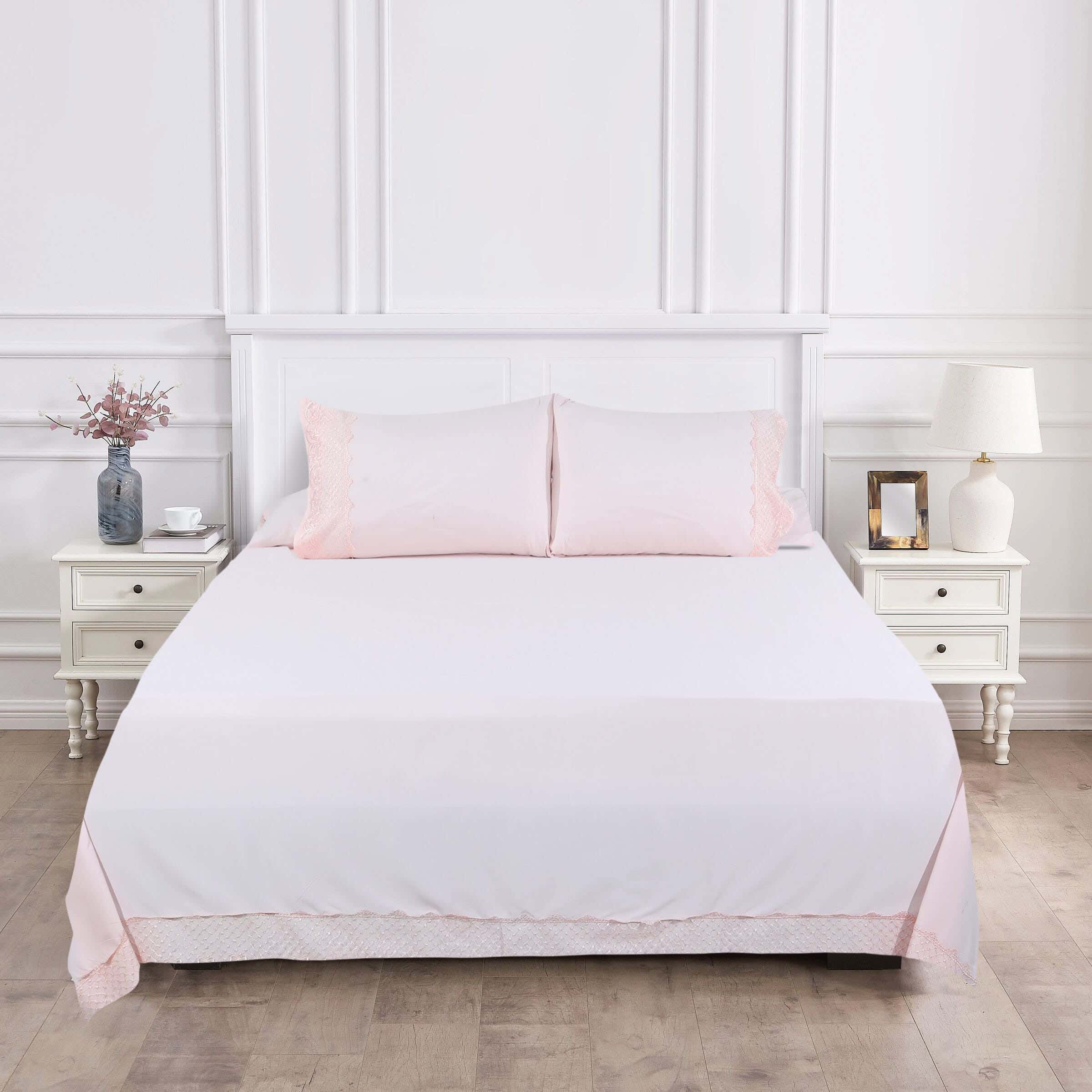 Microfiber Bed Sheet Set, 4 Pieces, 240×260 cm, 2200 gm - Light Orange