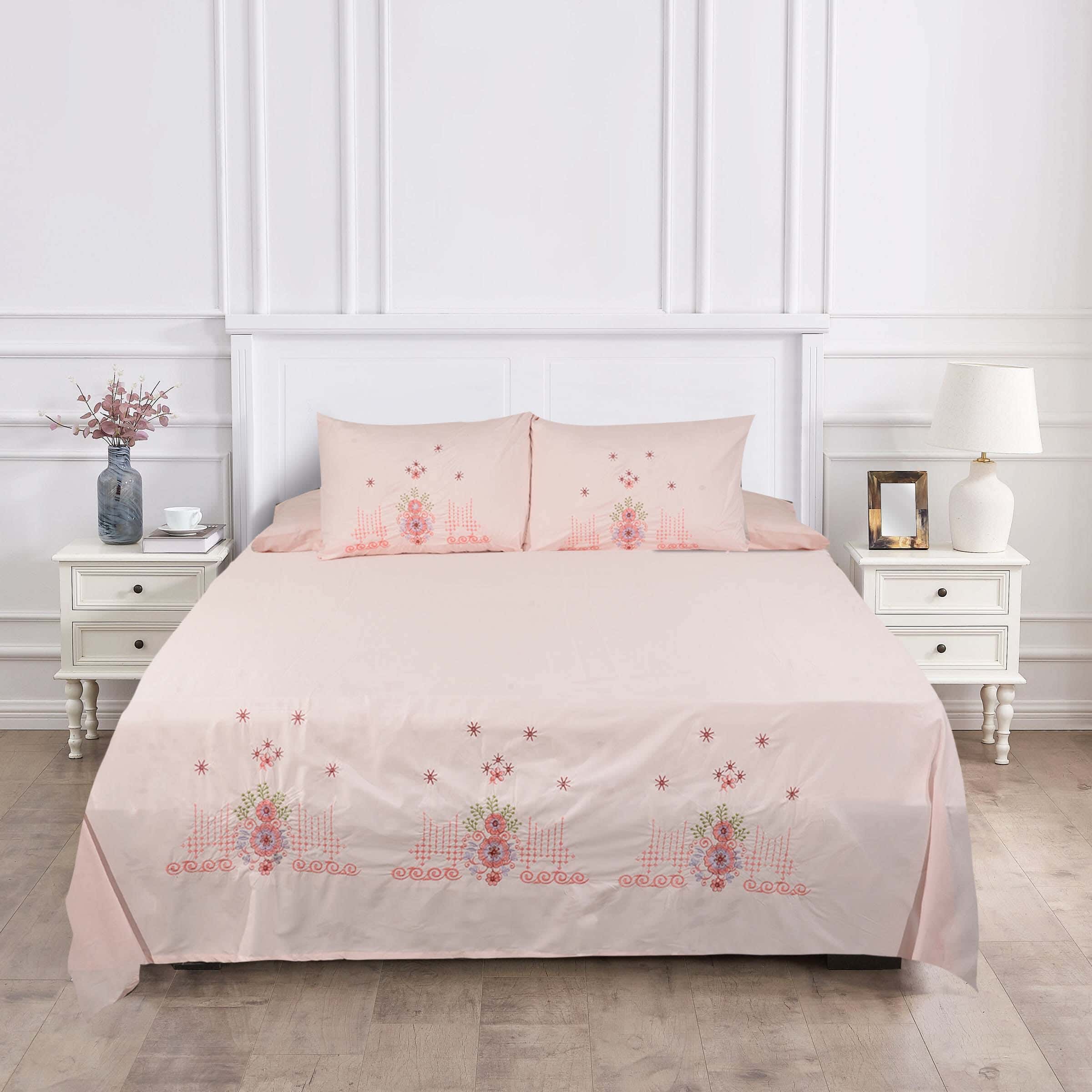 Insta Microfiber Bedding Sheet Set, 4 pieces, 240×240 cm, 1650 gm - Rose
