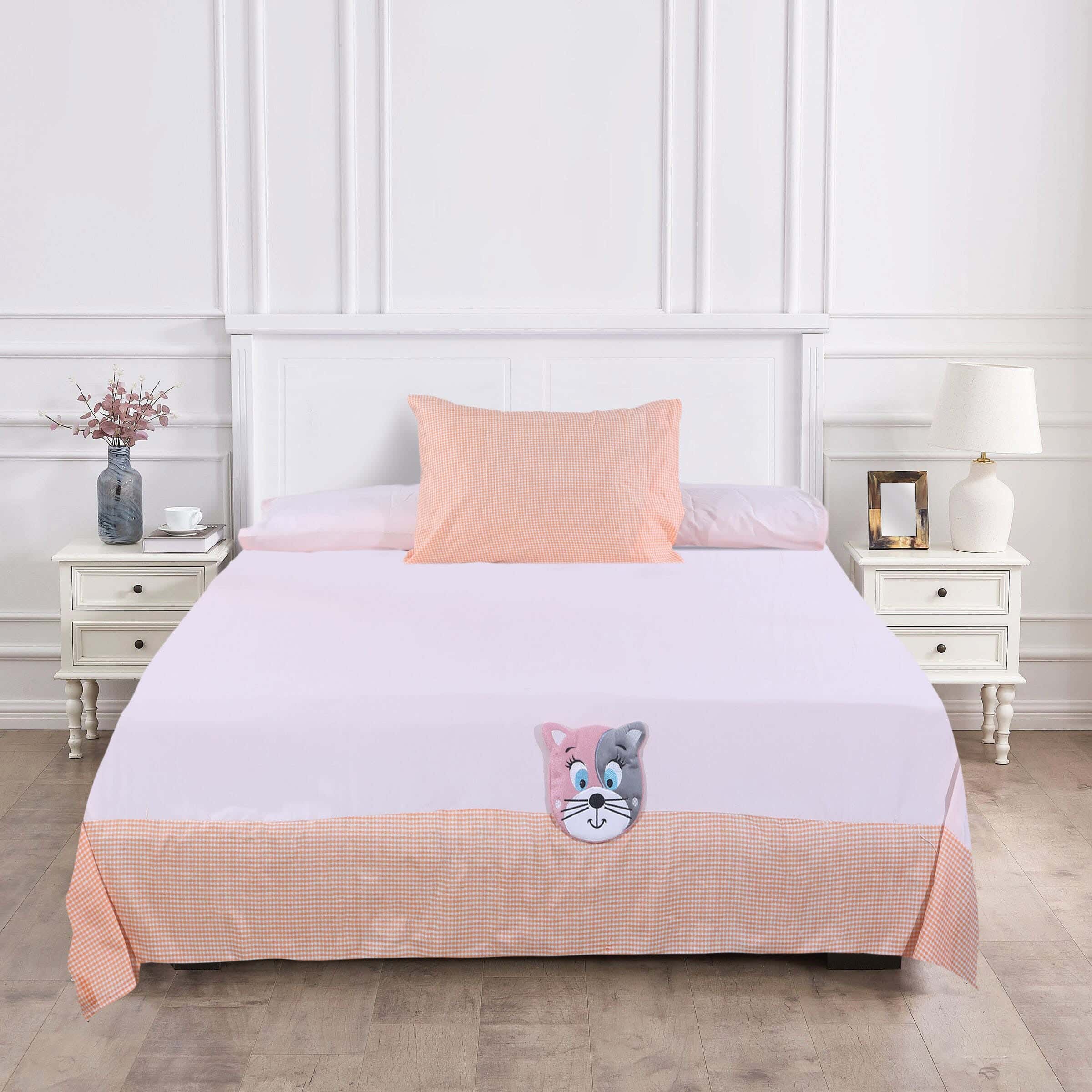 Kinzy Microfiber Bed Sheet Set, 6 Pieces, 240×185 cm, 2400 grams - Cashmere