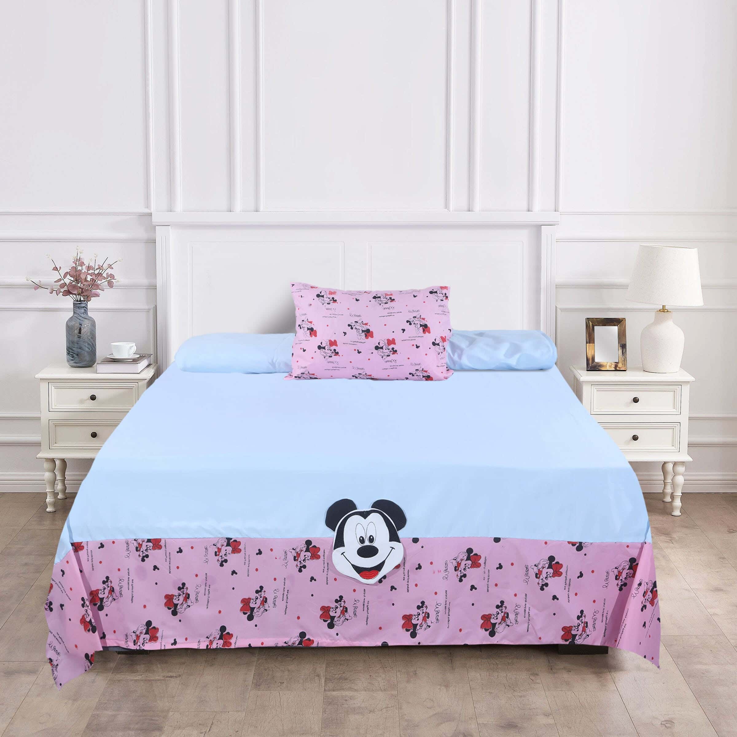 Kinzy Bed Microfiber Children Bed Sheet Set, 6 Pieces, 240×185 cm, 2400 gm - Light Blue