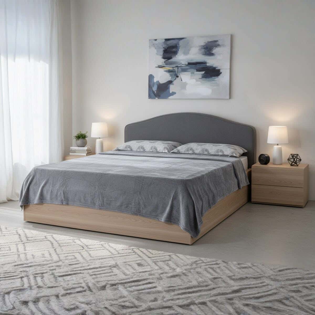 Nana Secret Velvet Bed Heater, 220×240 cm, 800 gm - Grey