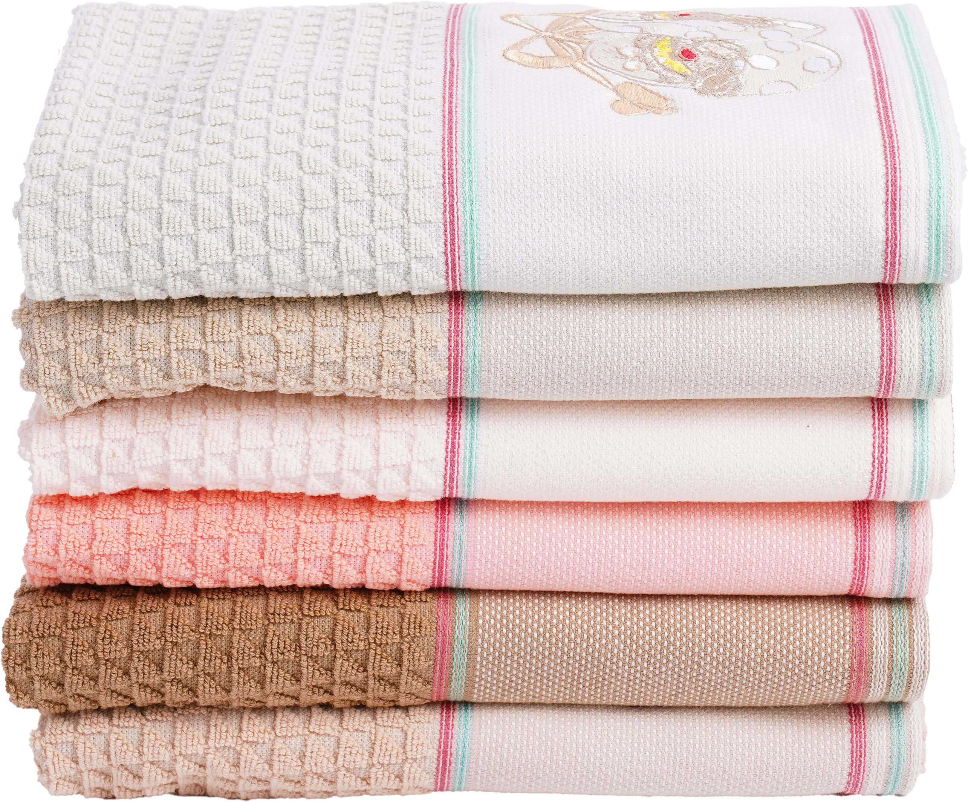 El Srougy Cotton Kids Towel Set, 6 Pieces, 80×50 cm, approximately 250 grm - Multicolor
