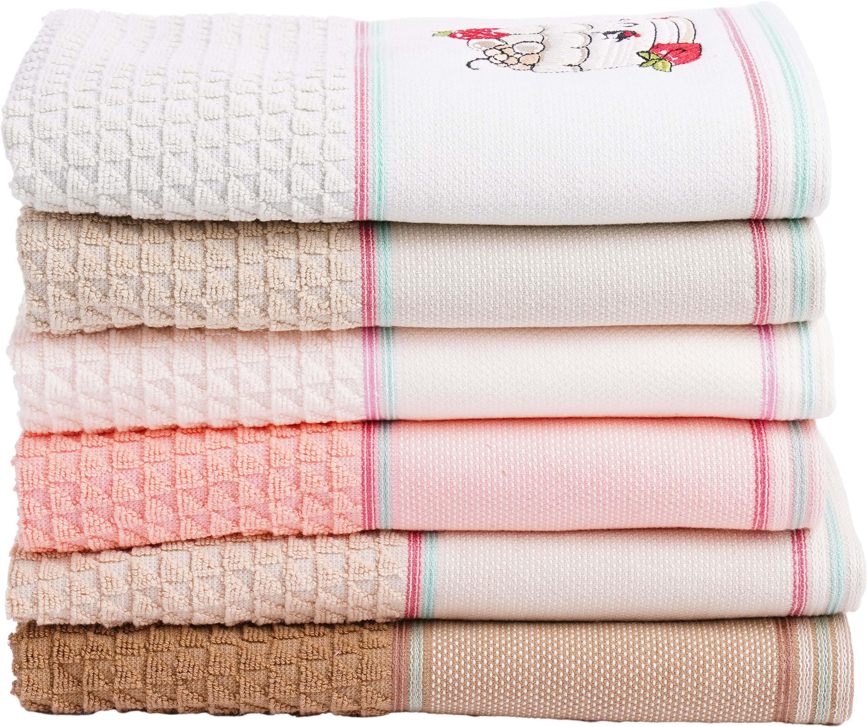 El Srougy Cotton Kids Towel Set, 6 Pieces, 80×50 cm, approximately 250 grm - Multicolor