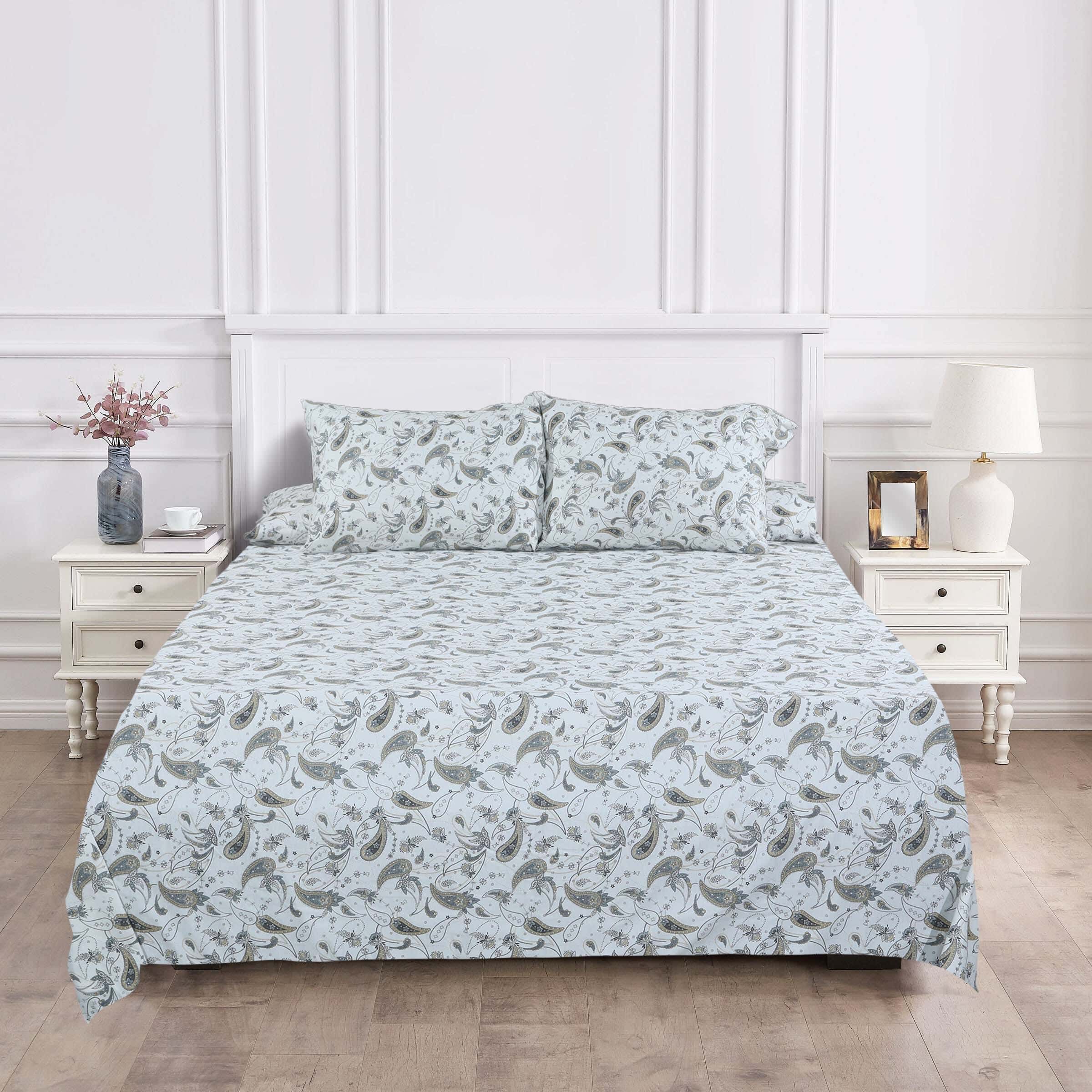 Lili Cotton Bed Sheet Set, 4 Pieces, 240×240 cm, 1900 gm - Multicolor