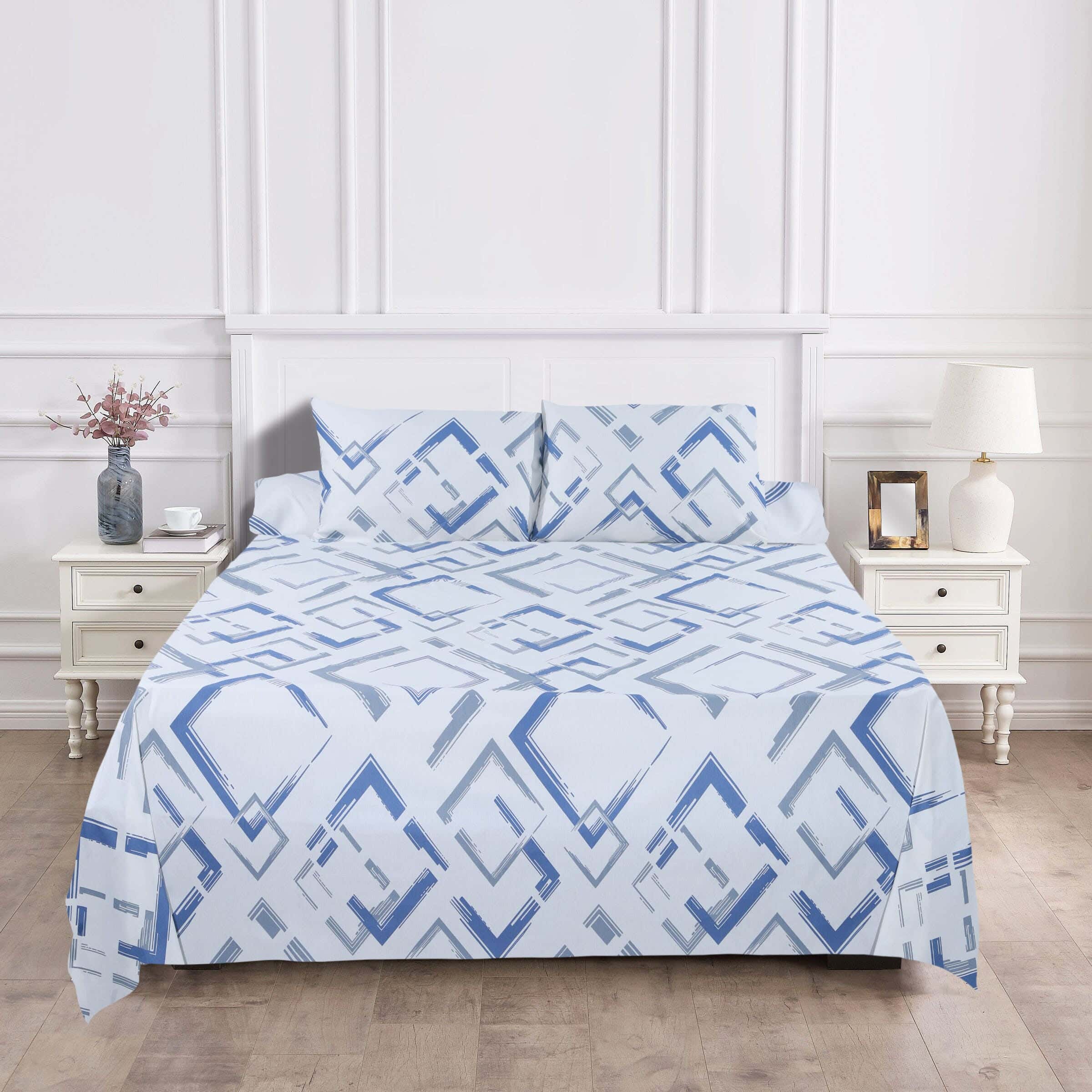 Lili Cotton Bed Sheet Set, 4 Pieces, 240×240 cm, 1900 gm - Multicolor