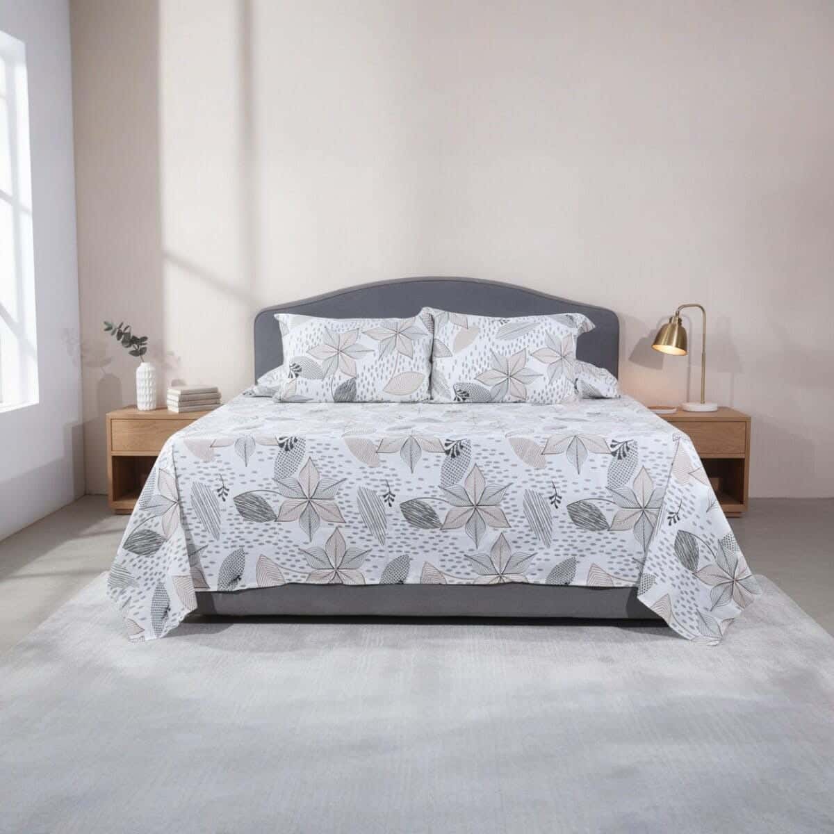 Lili Cotton Bed Sheet Set, 4 Pieces, 240×240 cm, 1900 gm - Multicolor