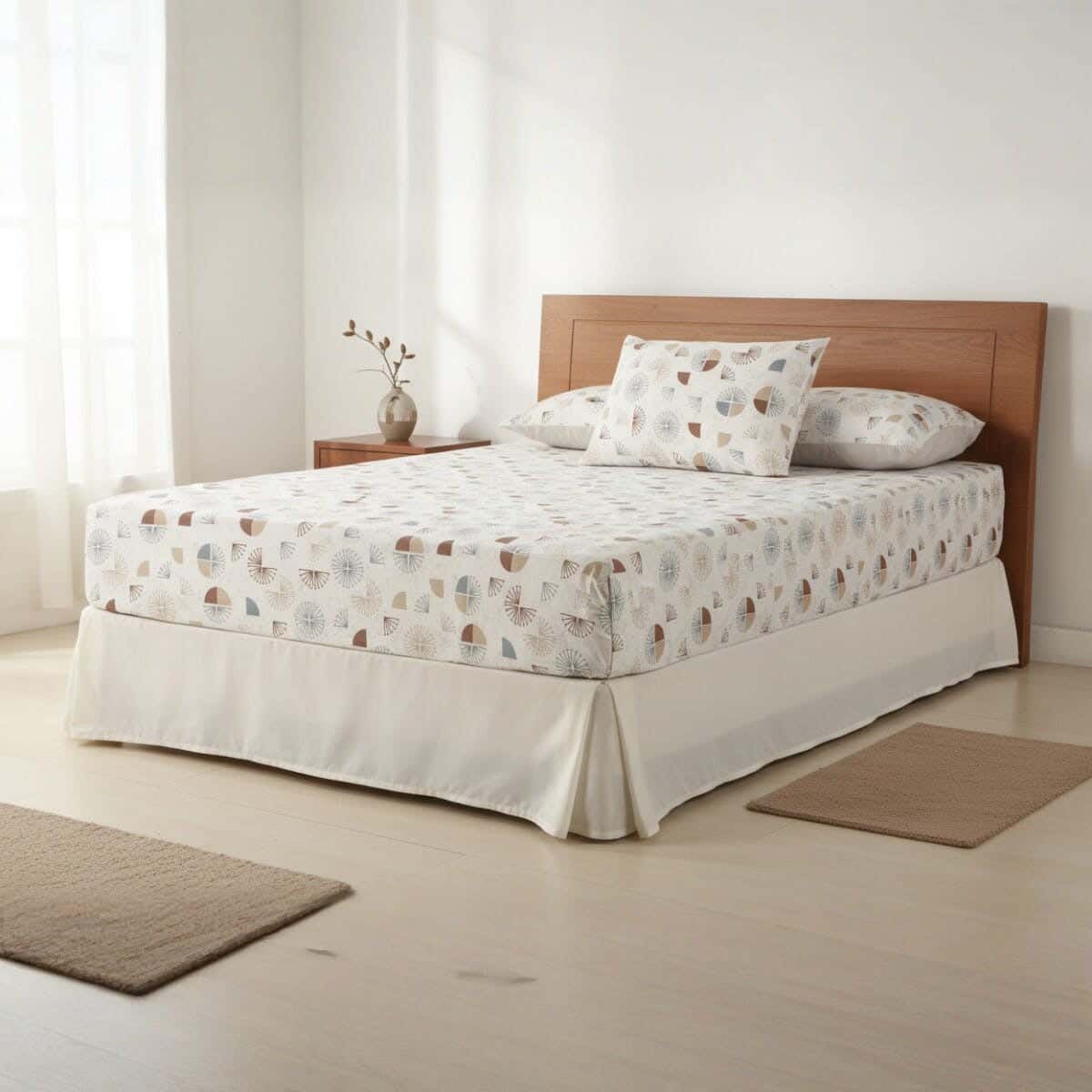 Lili Cotton Elastic Bedding Sheet Set, 6 Pieces, 200×120 cm, 1500 gm - Multicolor