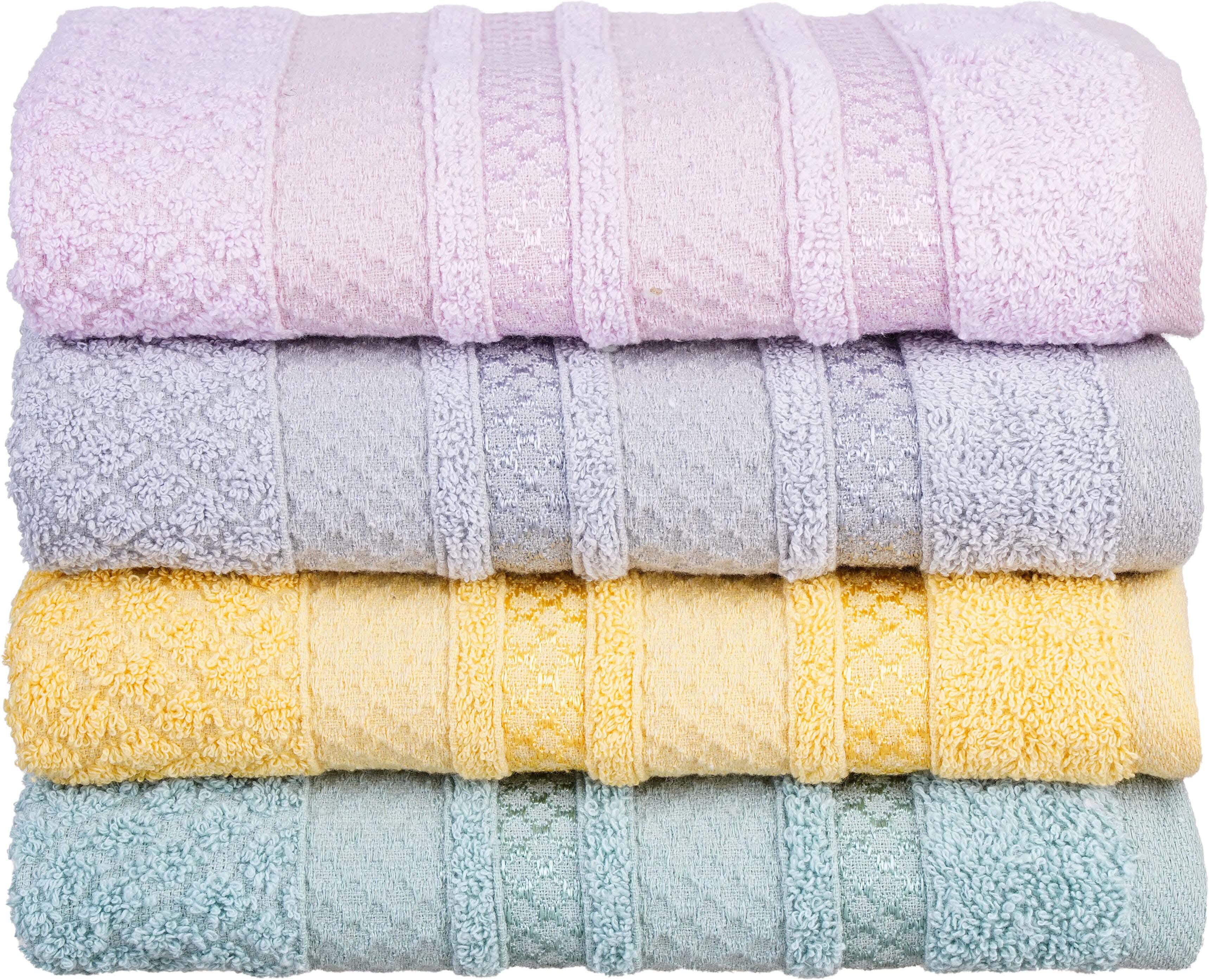 Beko Cotton Towel Set, 4 Pieces, 100×55 cm, 280 grm approx - Multicolor