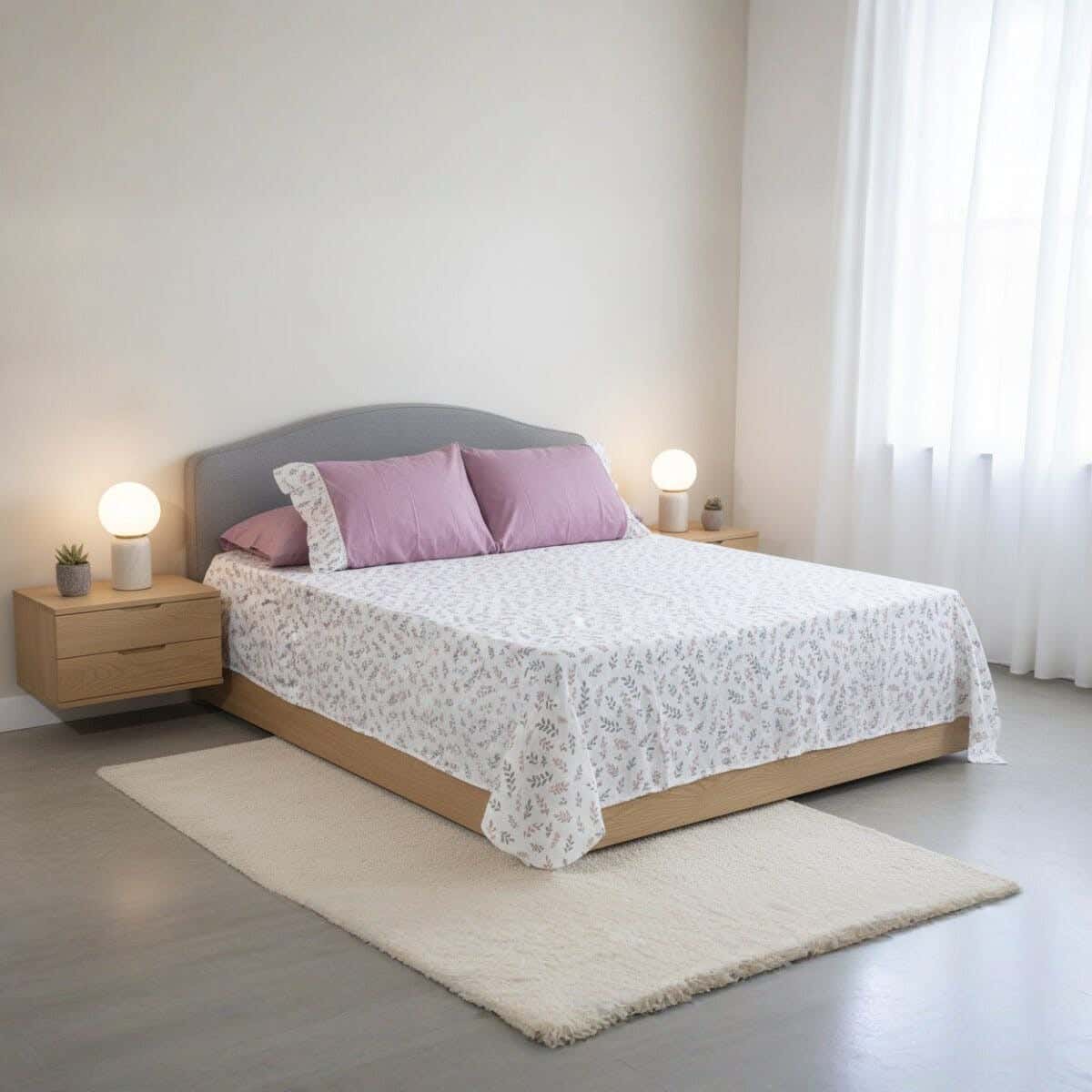 Kashmir cotton Bed sheet set, 4 pieces, 240x260 cm, 2000 gm - Multicolor