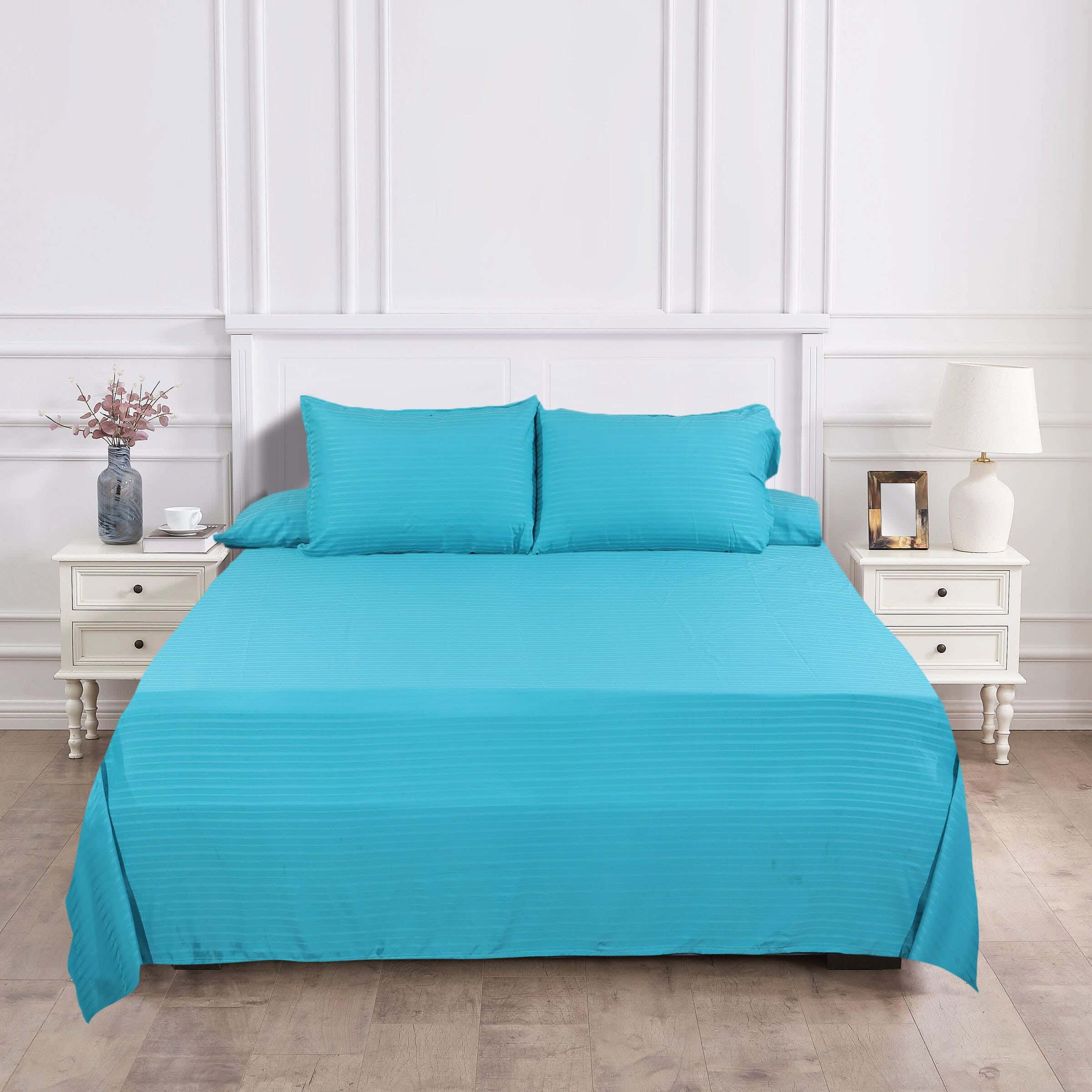 Lili Cotton Bed Sheet Set, 4 Pieces, 240×260 cm, 1400 gm - Green