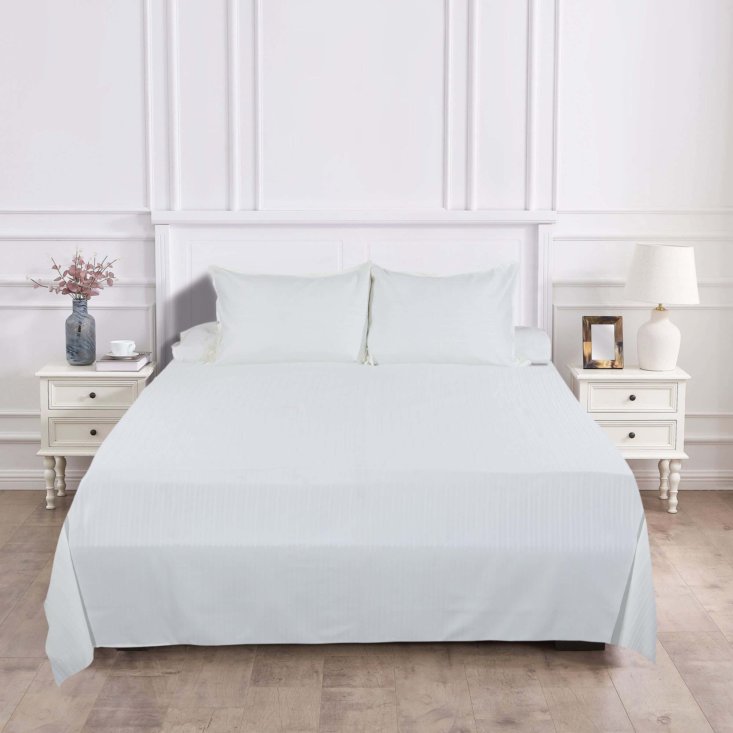 Lili Cotton Bed Sheet Set, 4 Pieces, 240×260 cm, 1400 gm - Off White