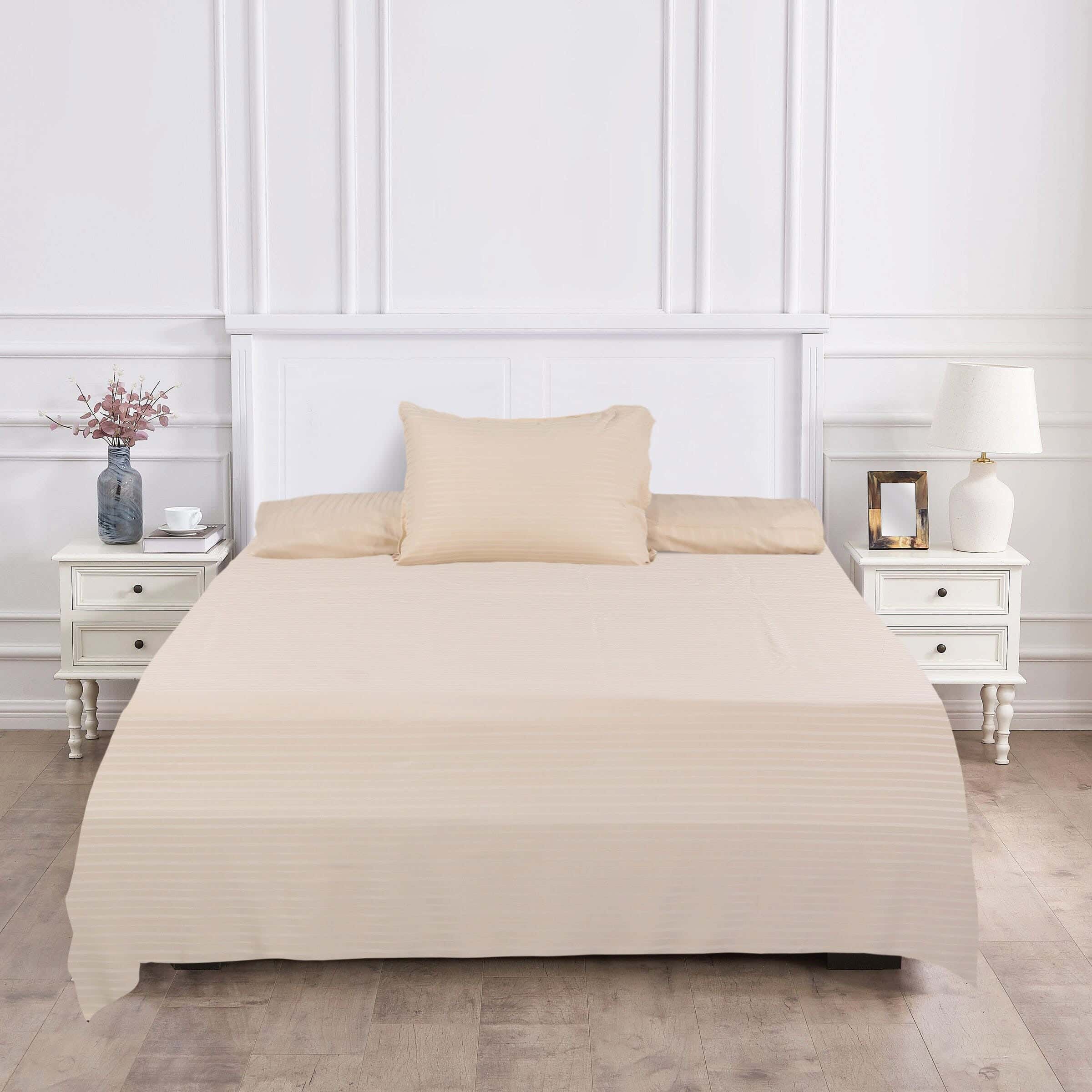 Lili Cotton Bed Sheet Set, 6 Pieces, 200×240 cm, 2000 gm - Beige