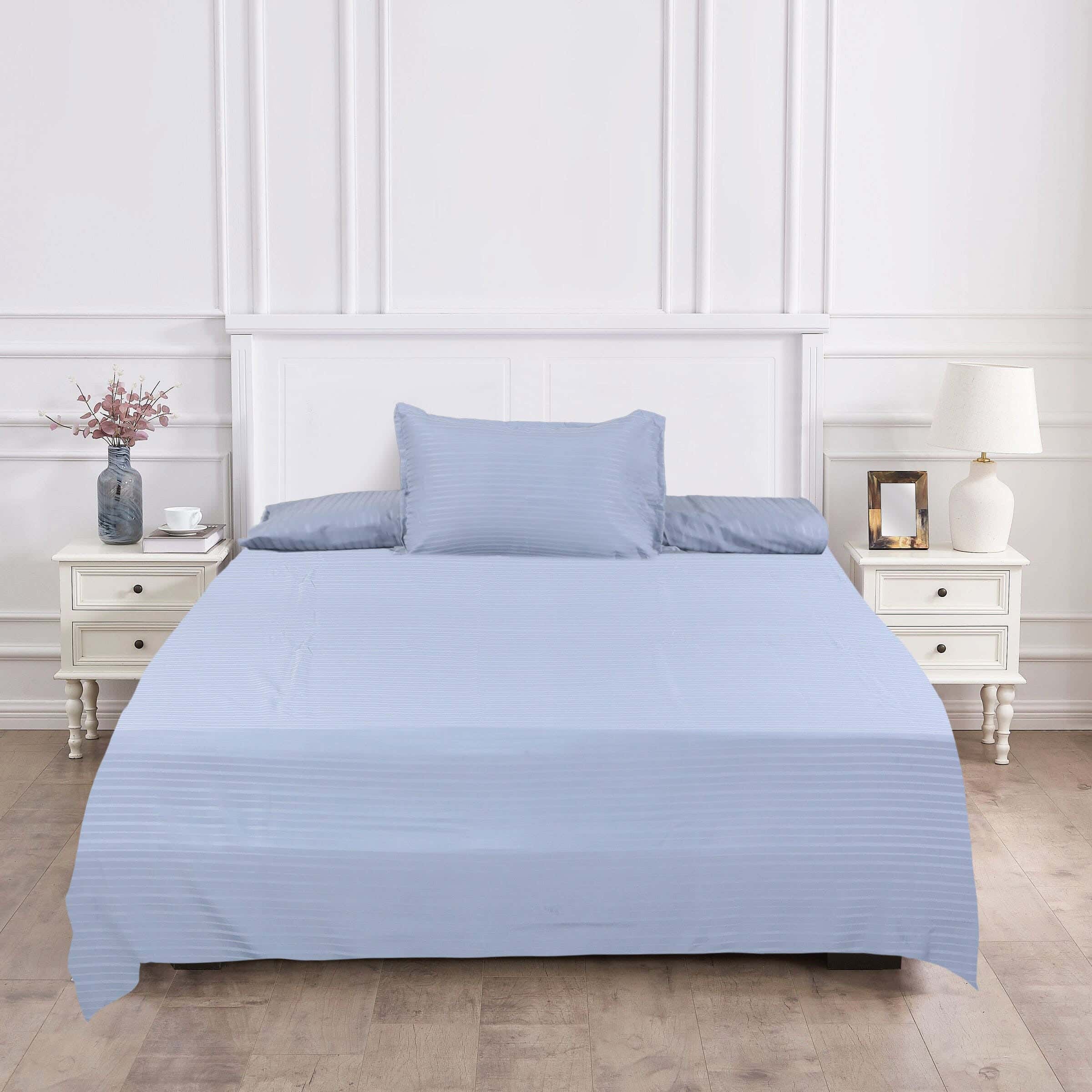 Lili Cotton Bed Sheet Set, 6 Pieces, 200×240 cm, 2000 gm - Light Grey