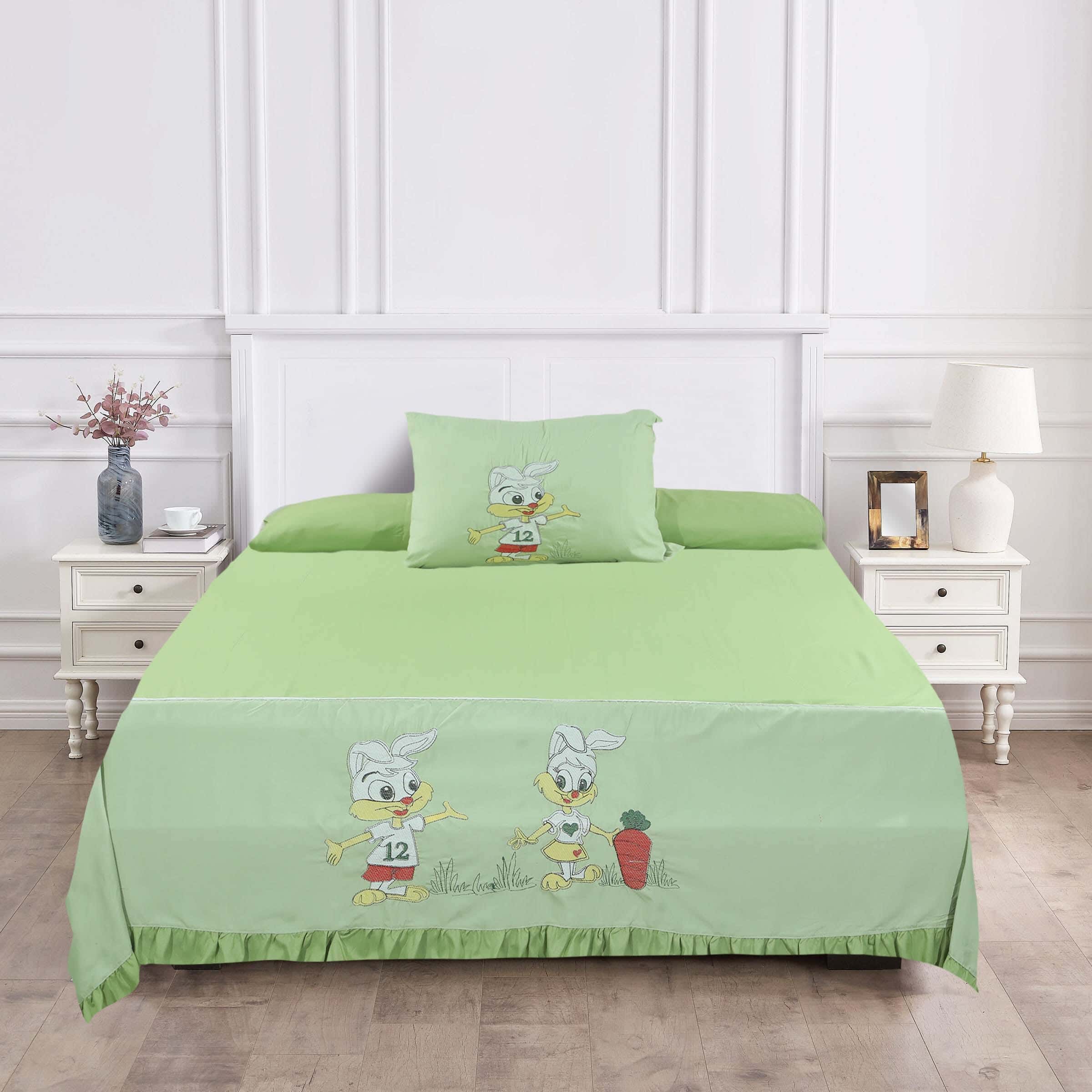 La Beaute Microfiber Baby Sheet Set, 6 Pieces, 180x240 cm, 2600 gm - Green
