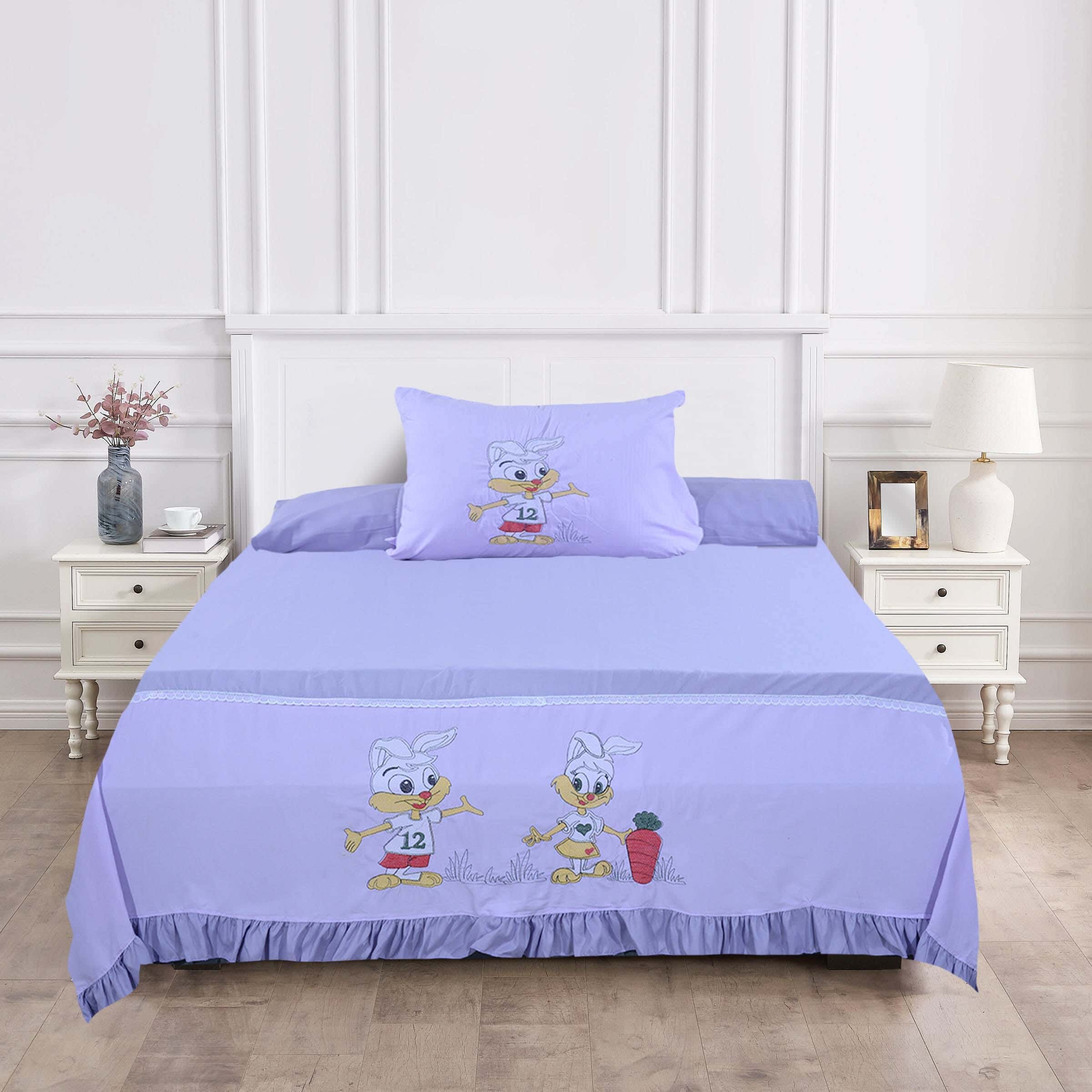 La Beaute Microfiber Baby Sheet Set, 6 Pieces, 180x240 cm, 2600 gm - Mauve