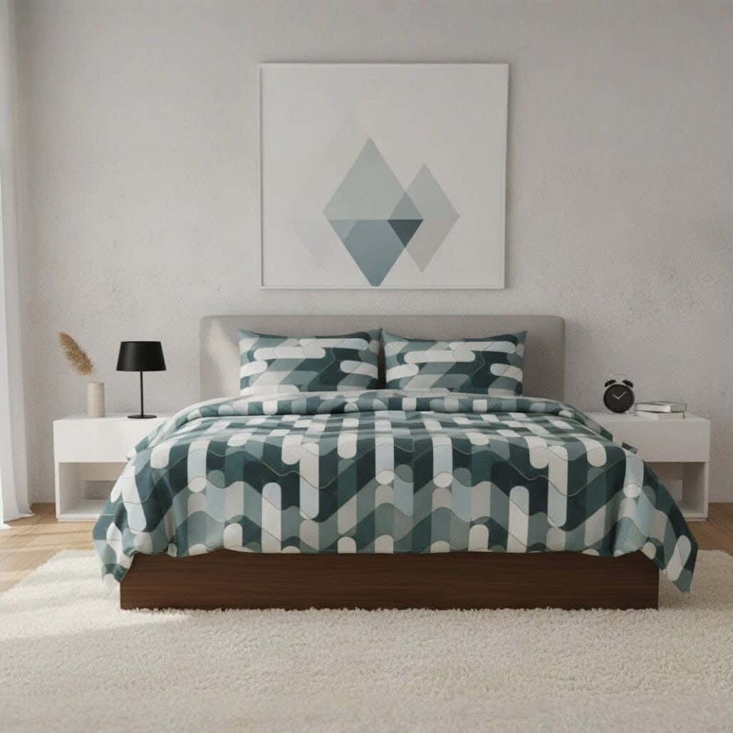 Shanghai Microfiber Bed Sheet Set, 4 Pieces, 210x235 cm, 1200 gm - Multicolor