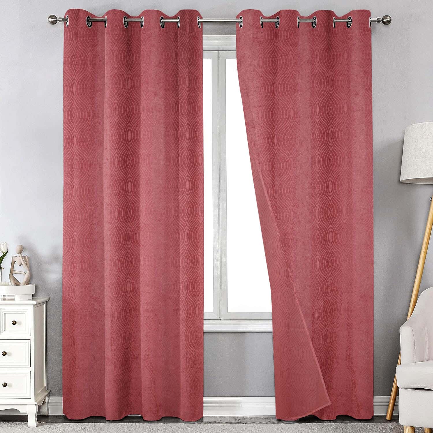 Makhmal Plain Chenille Curtain with Rings, 135×250 cm, 1000 grm approx ( 1 piece )