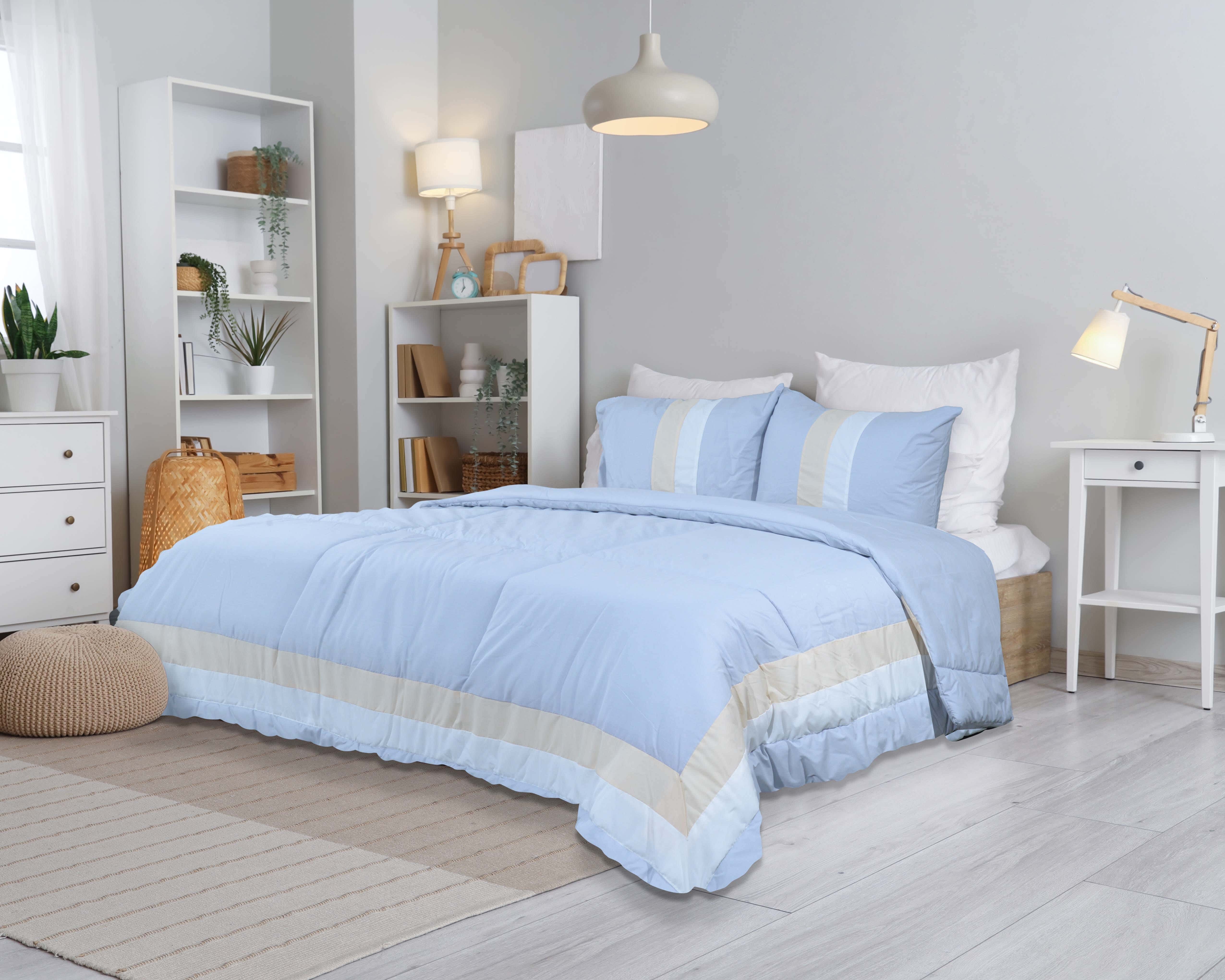 Evteks Cotton Quilt Set, 3 Pieces, 240×260 cm, 4800 gm - Grey