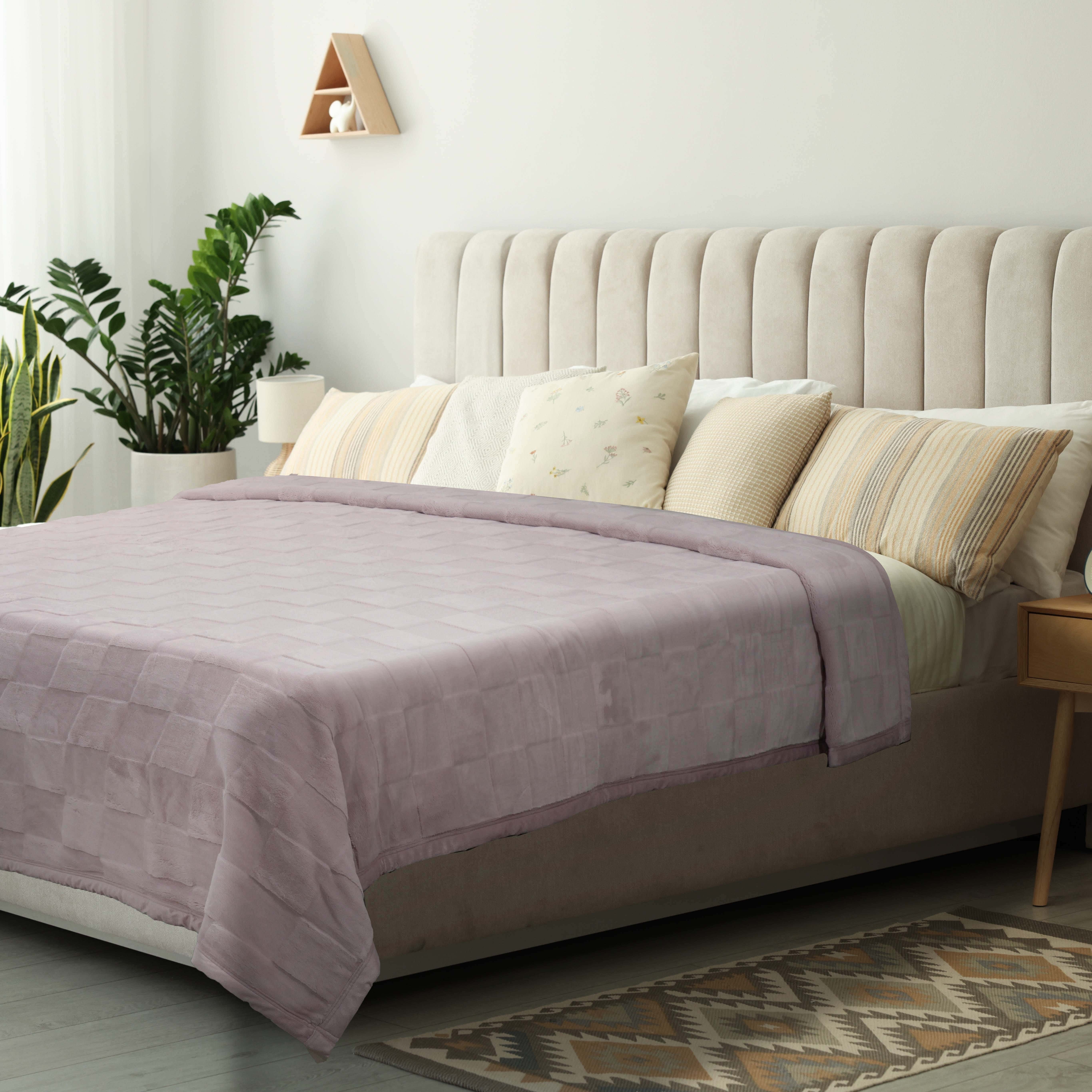 Raval Velvet Blanket, 2 Pieces, 220x240 cm, 6500 gm - Dark Cashmere