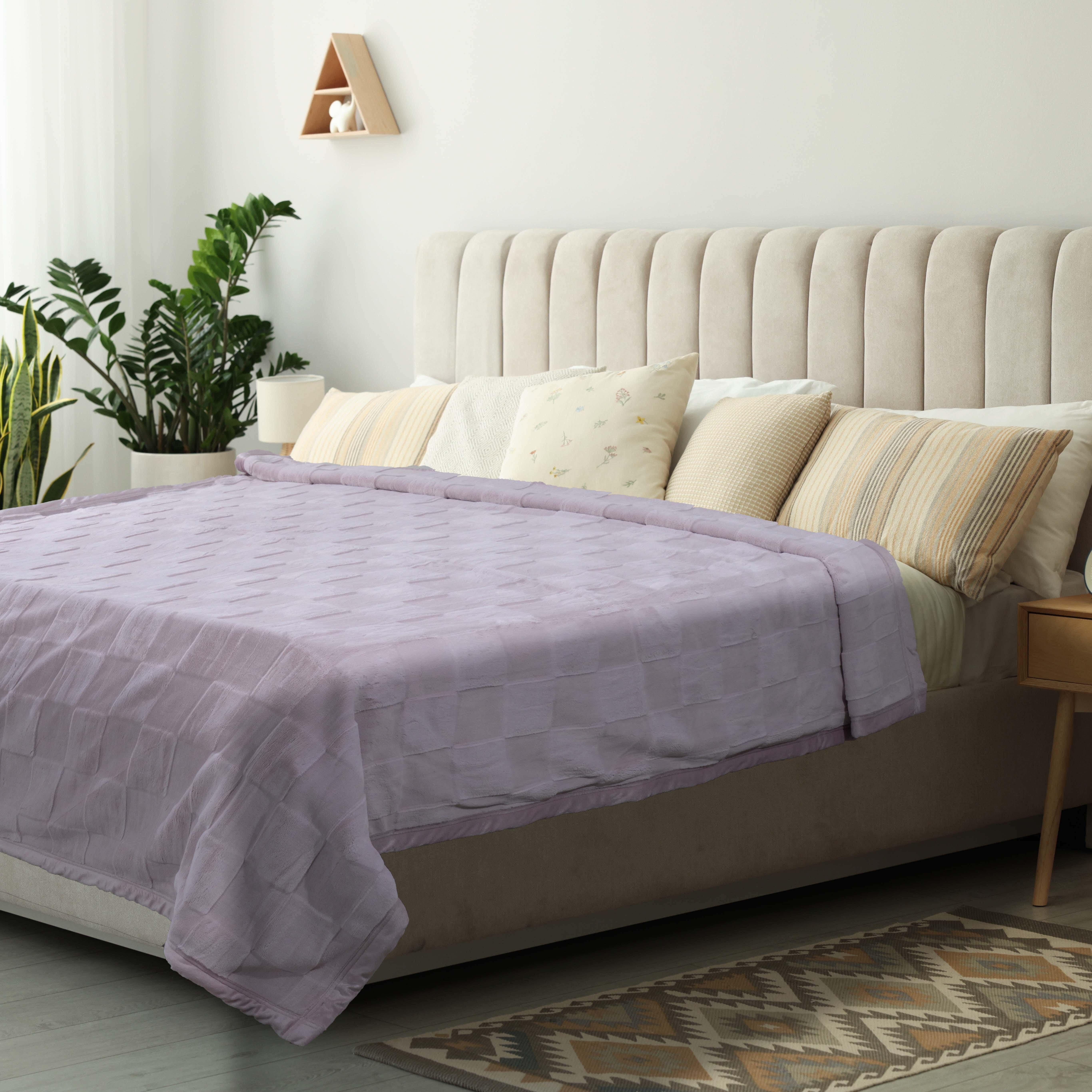 Raval Velvet Youth Blanket set, 2 pieces, 180×220 cm, 7300 gm - Mauve