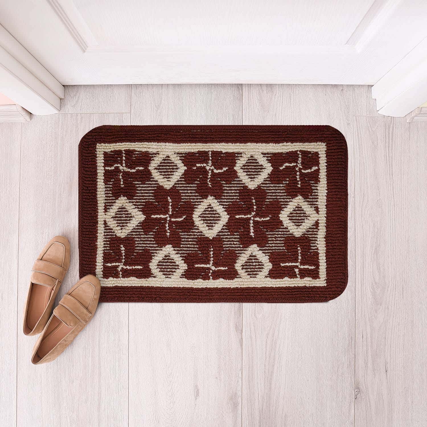 Carpet Polypropylene Door Mat, 38x58 cm - Brown Beige