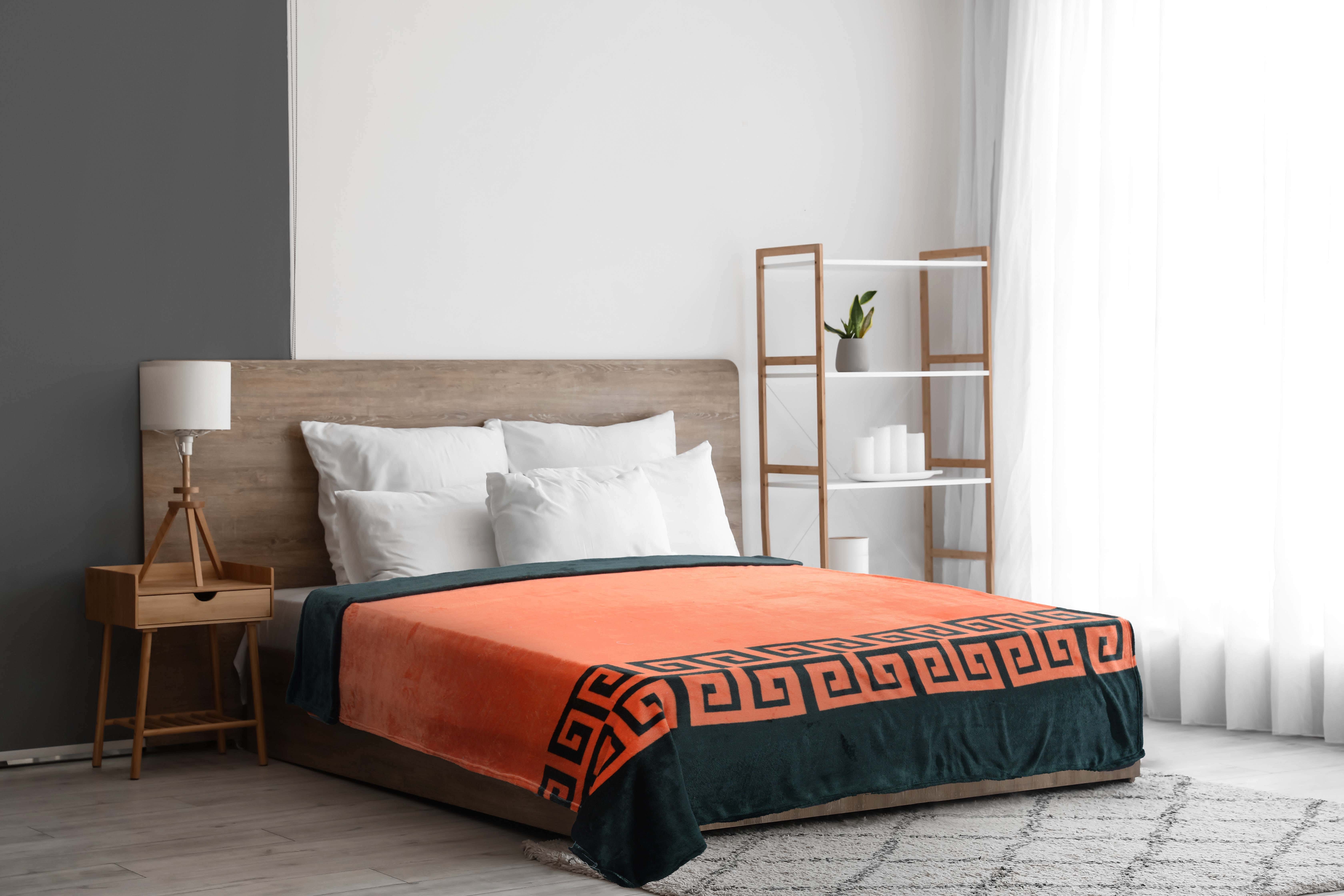 Zebda Bed Heater, 220x185 cm, 1150 gm - Black Orange