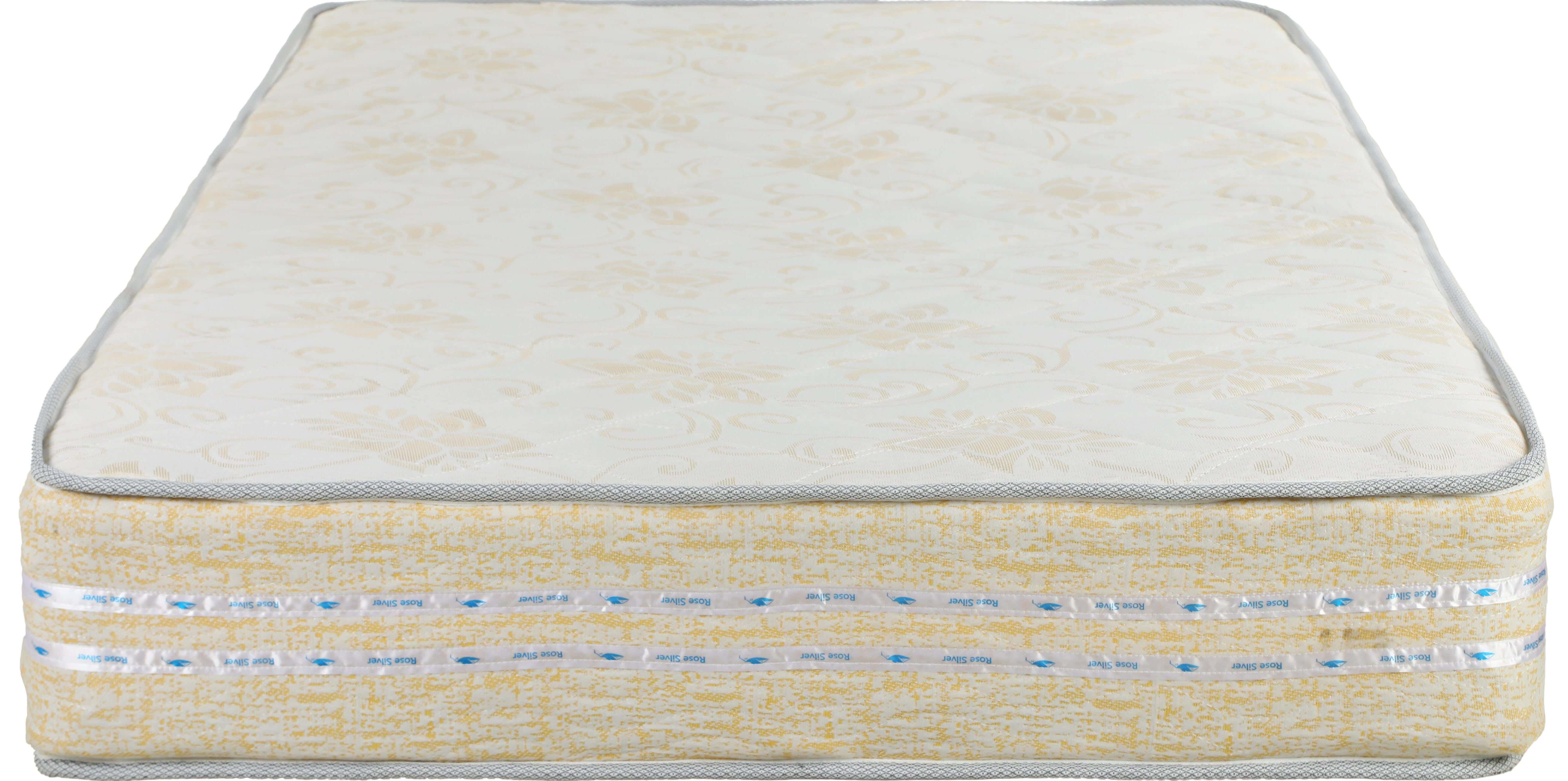 Golden Fome Rose Silver Double Net Bed Mattress, Connected Springs, 120x195 cm, Height 26 cm - Beige