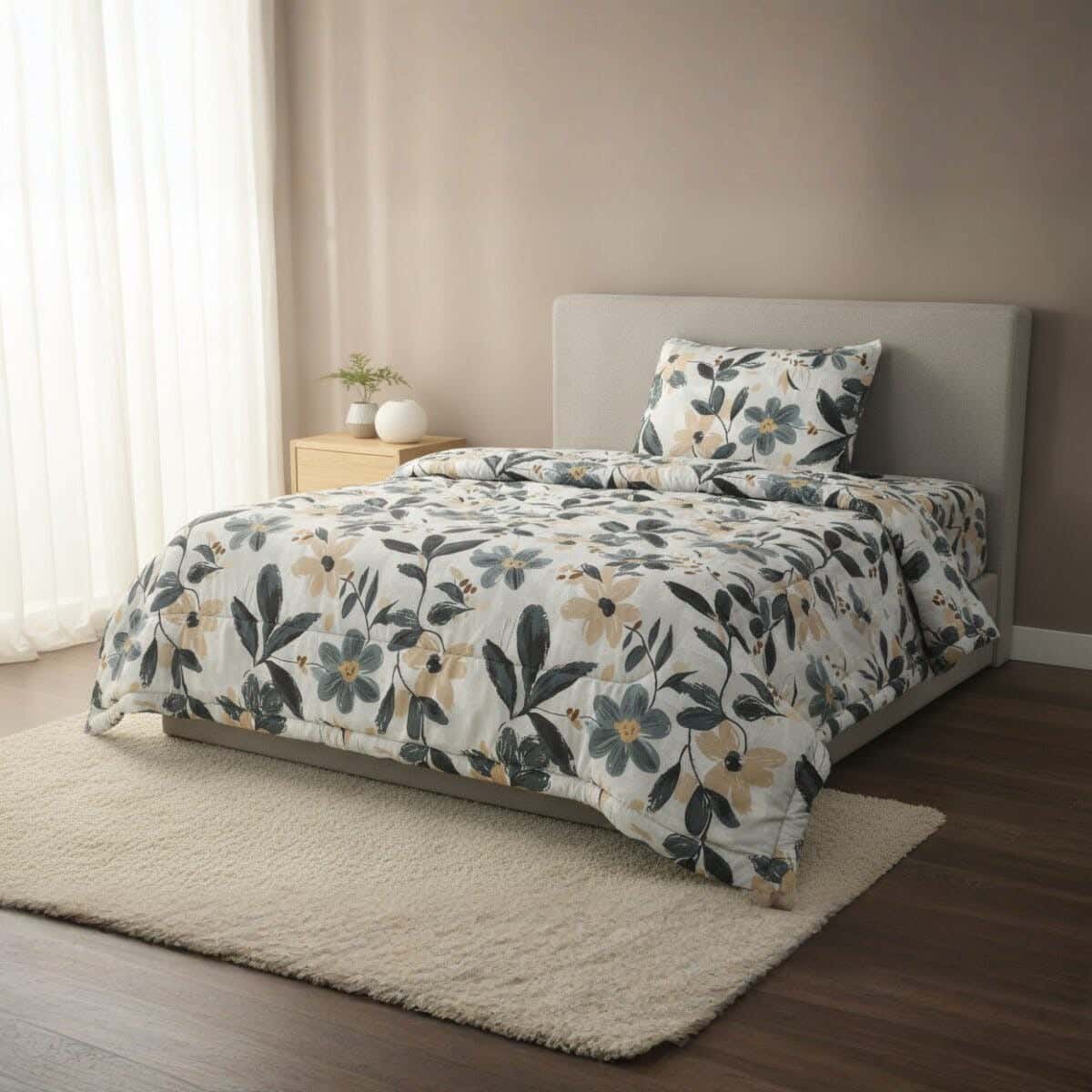 Microfiber baby Quilt set, 4 pieces, 240x180 cm, 5000 gm - Multicolor