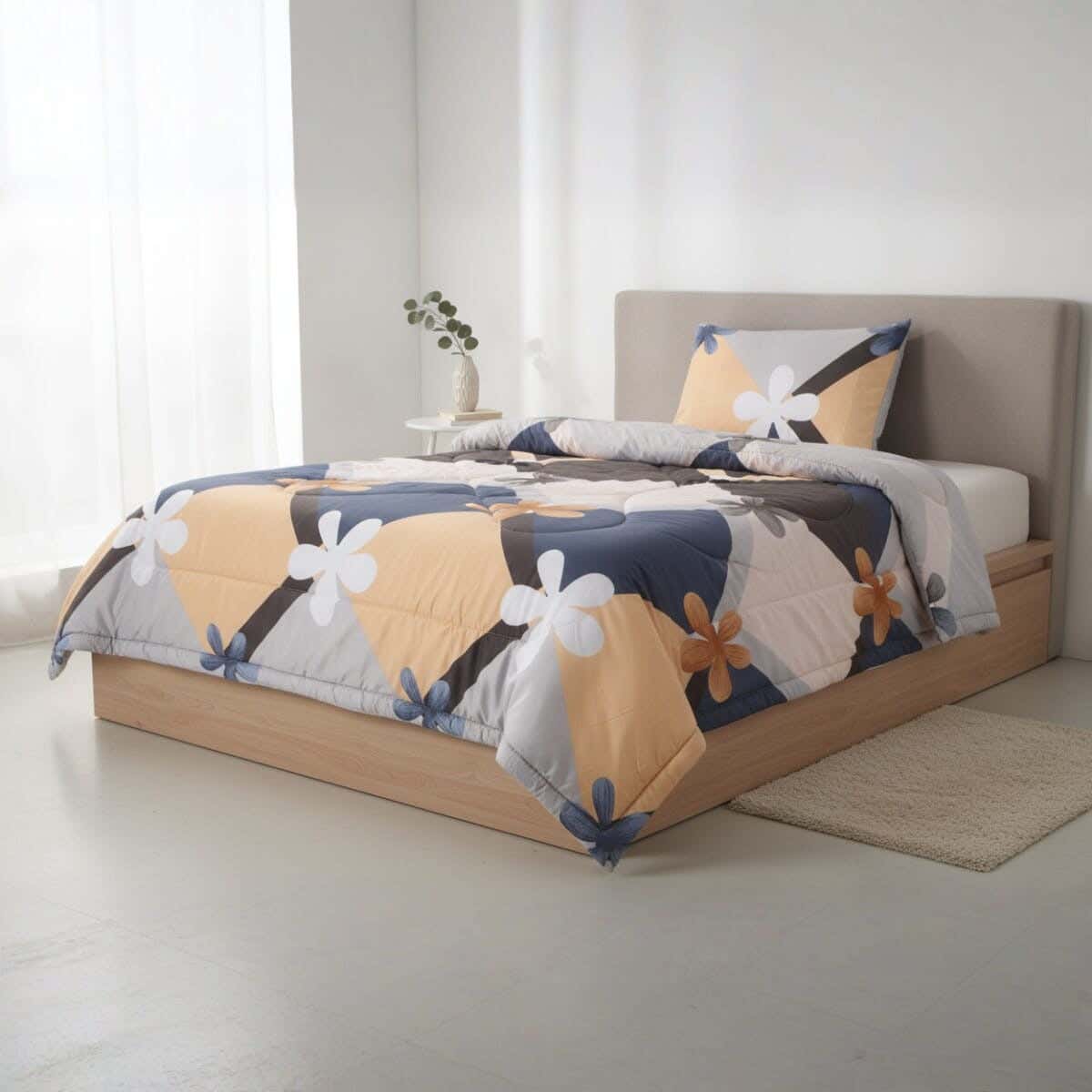 Microfiber baby Quilt set, 4 pieces, 240x180 cm, 5000 gm - Multicolor