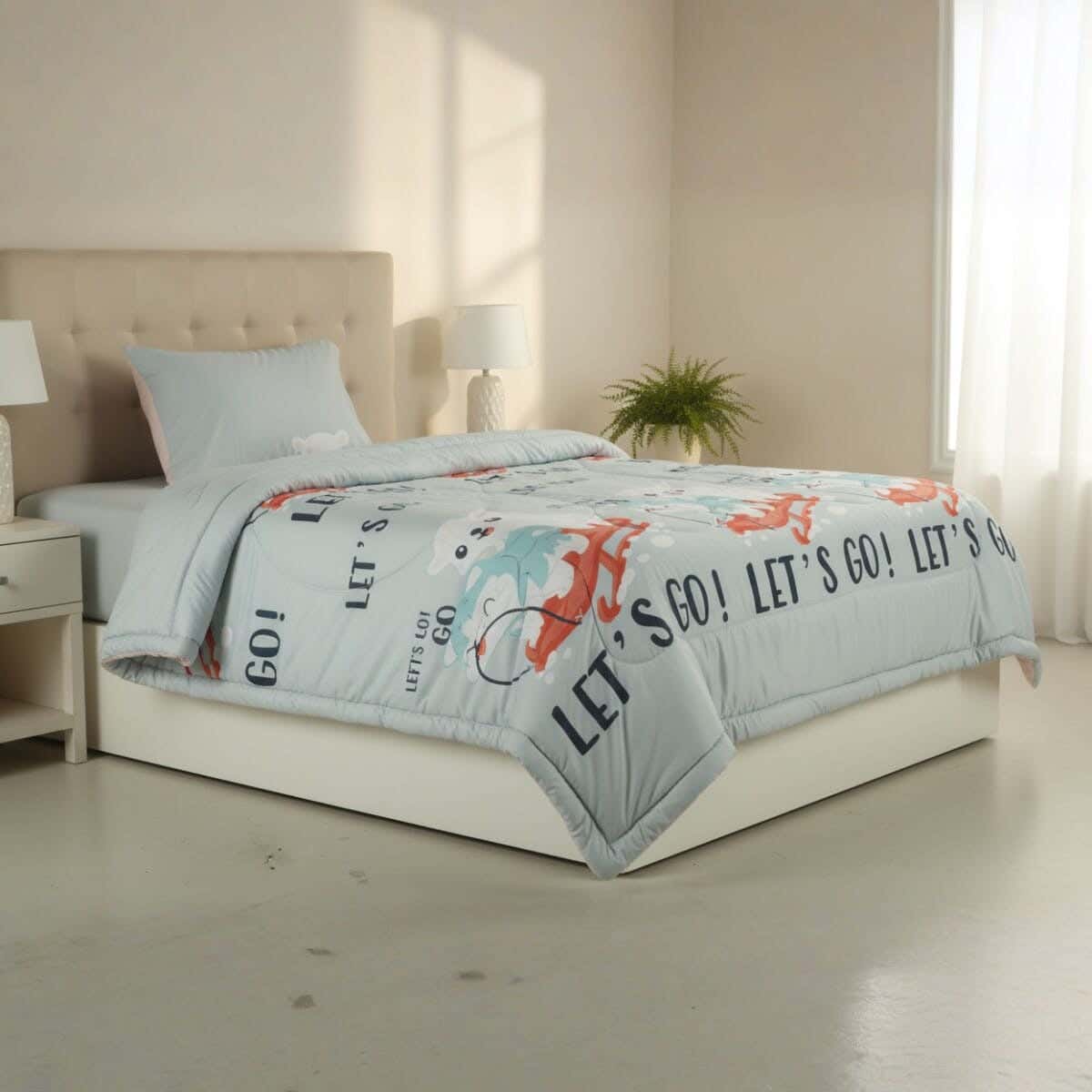 Microfiber baby Quilt set, 4 pieces, 240x180 cm, 5000 gm - Multicolor