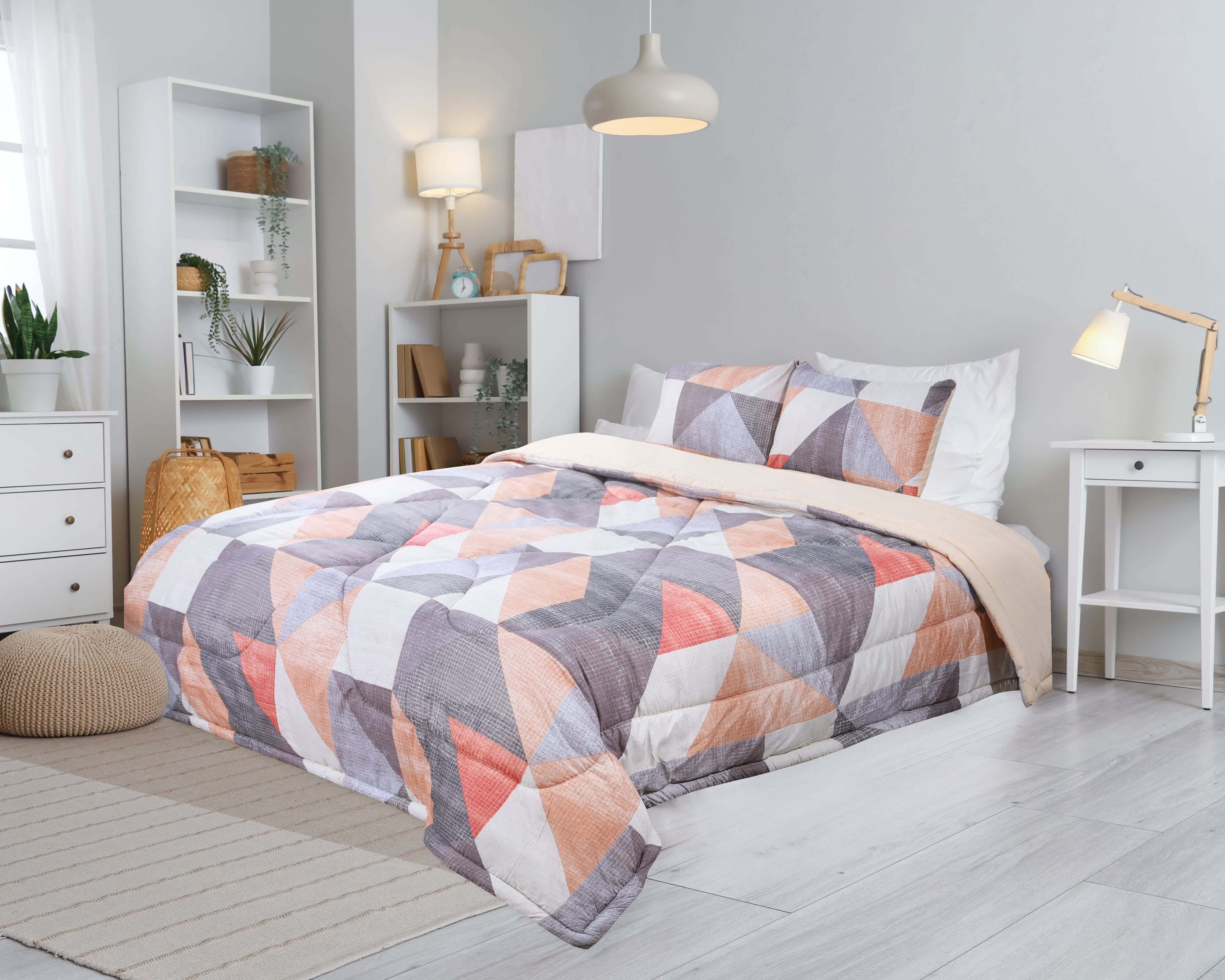 Microfiber Quilt set, 3 pieces, 230x240 cm, 3300 gm - Multicolor