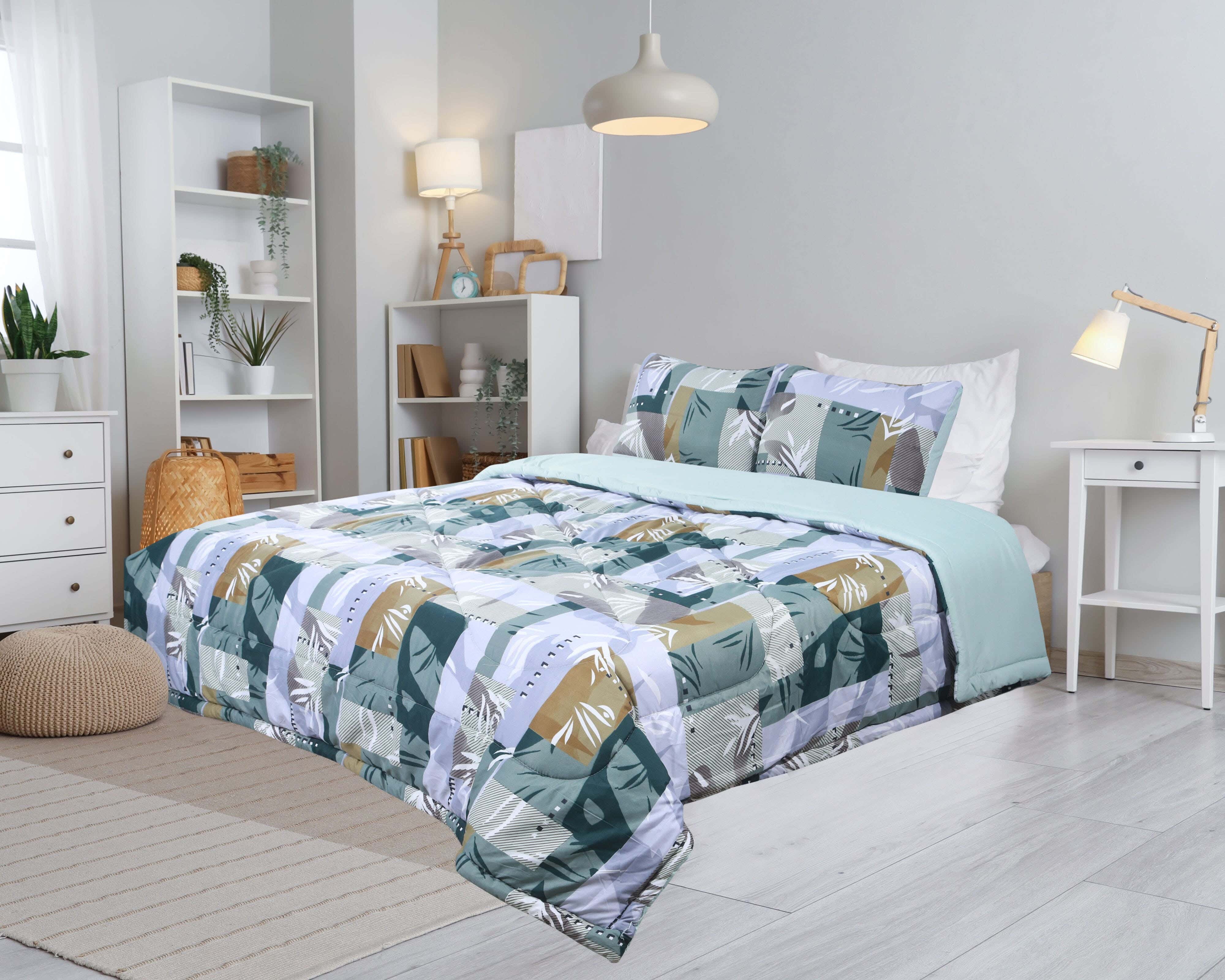 Microfiber Quilt set, 3 pieces, 230x240 cm, 3300 gm - Multicolor
