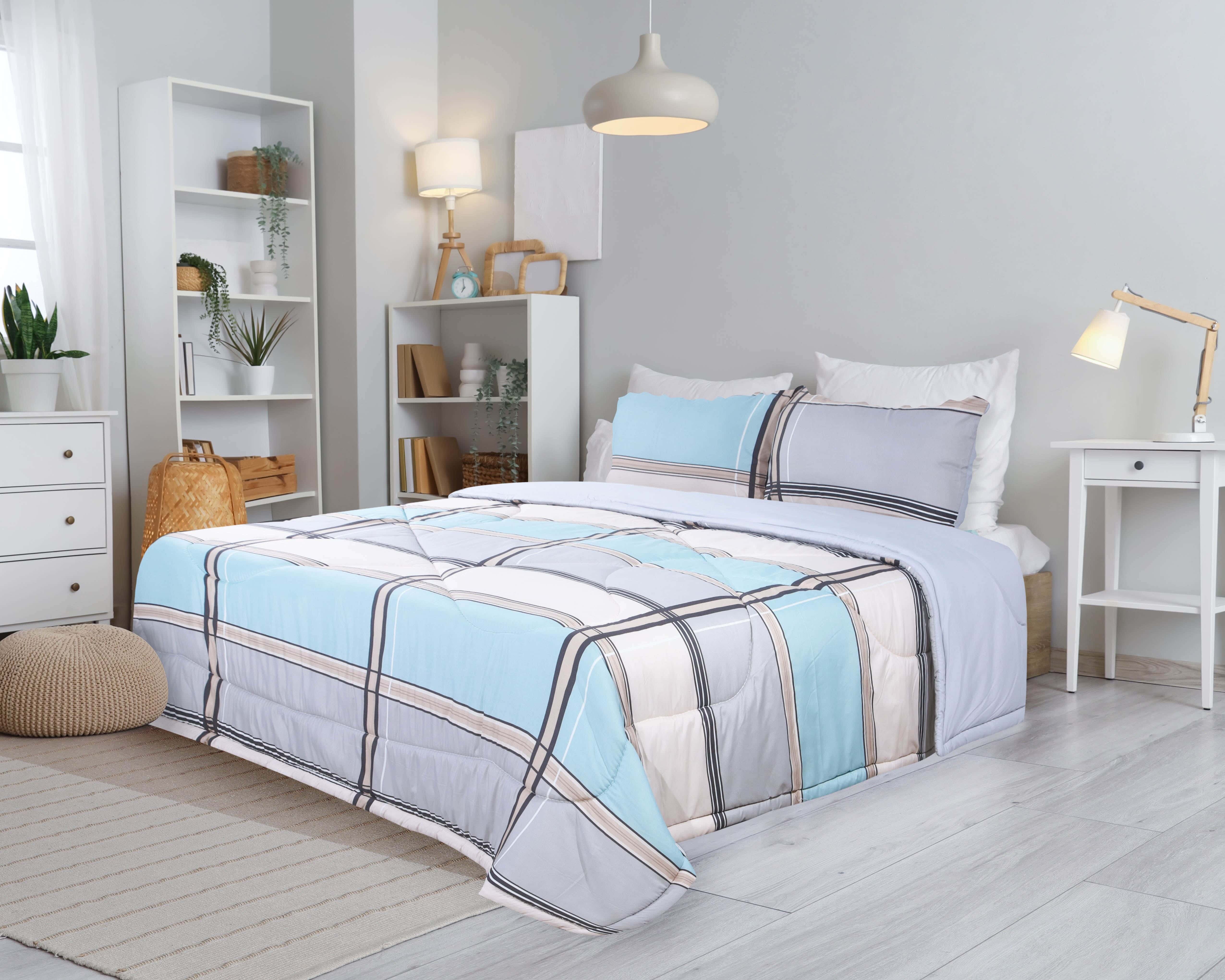 Microfiber Quilt set, 3 pieces, 230x240 cm, 3300 gm - Multicolor