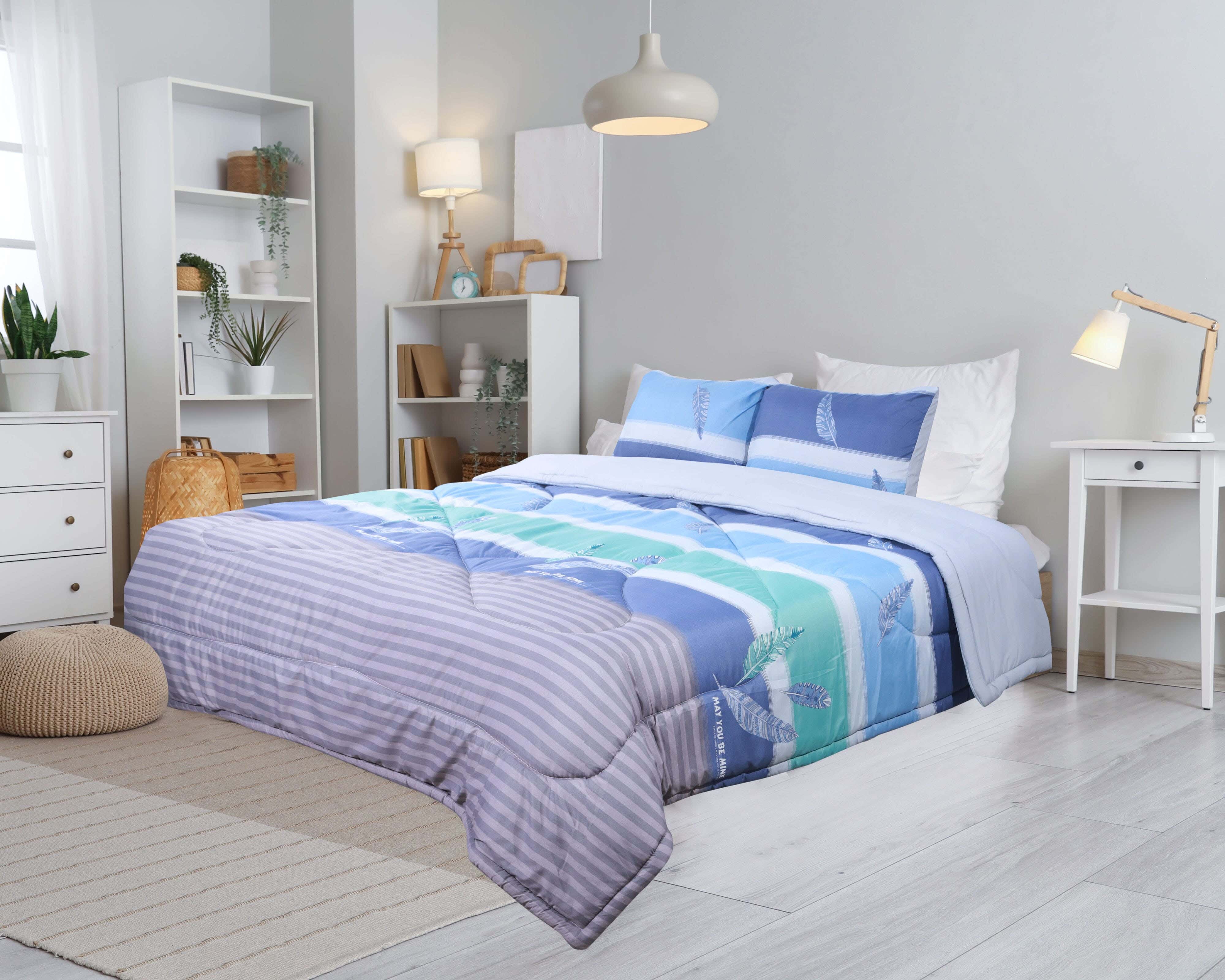 Microfiber Quilt set, 3 pieces, 230x240 cm, 3300 gm - Multicolor