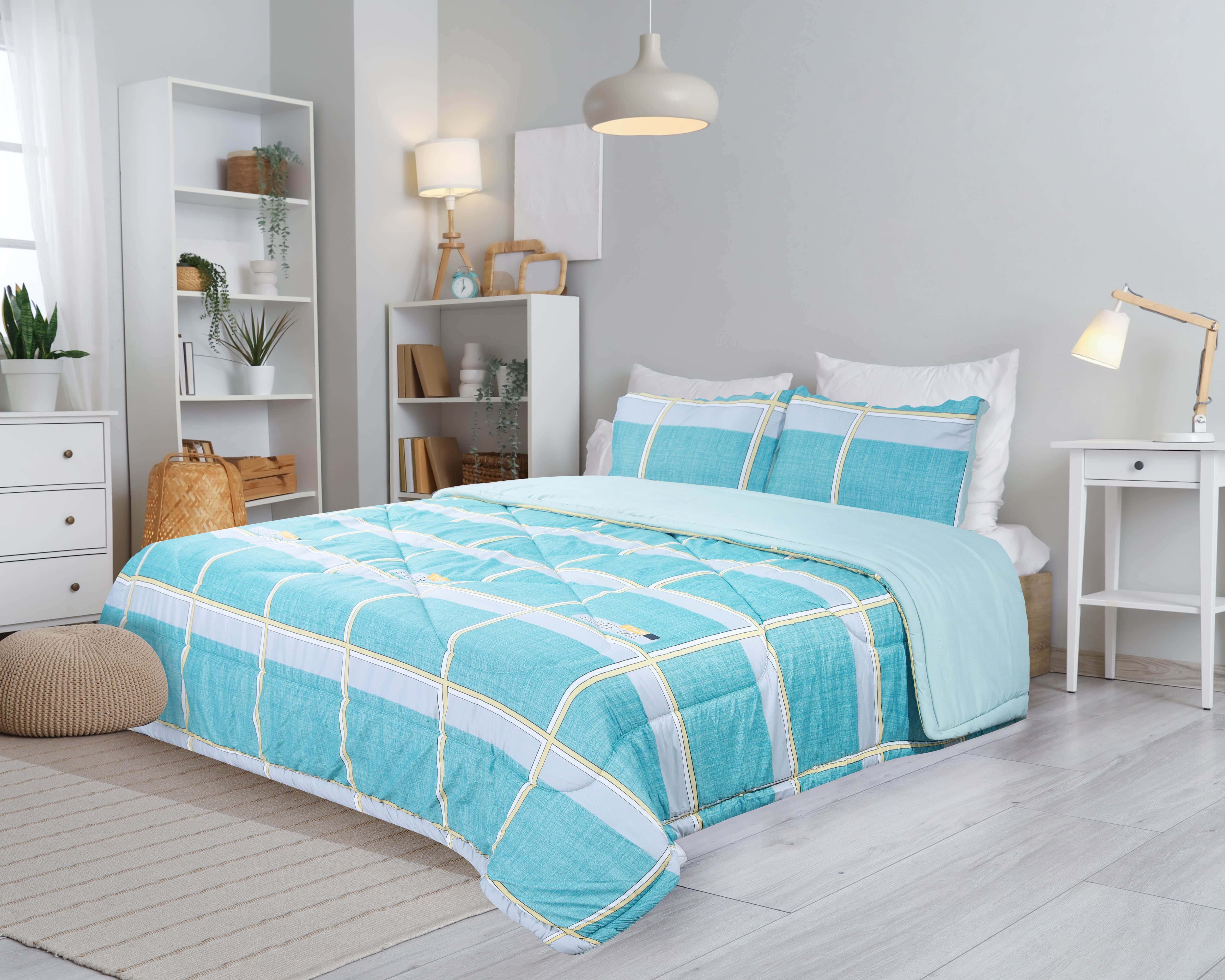 Microfiber Quilt set, 3 pieces, 230x240 cm, 3300 gm - Multicolor