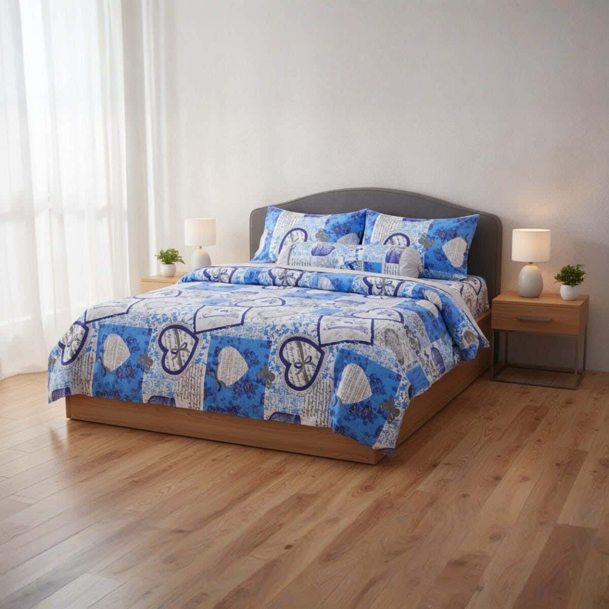 Bed Sheet Set, 3 Pieces, 240x170 cm, 650 gm - Multicolor