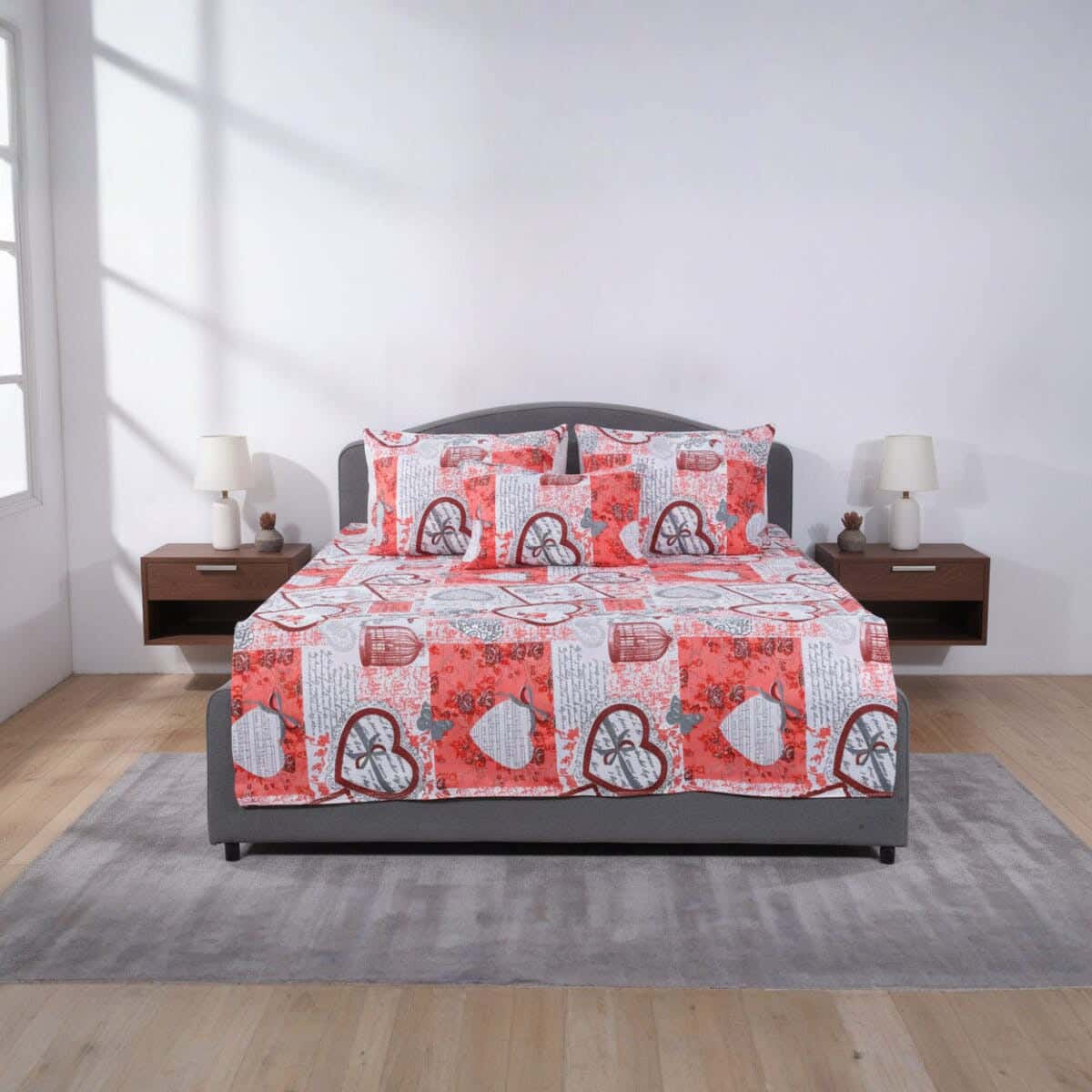 Bed Sheet Set, 3 Pieces, 240x170 cm, 650 gm - Multicolor