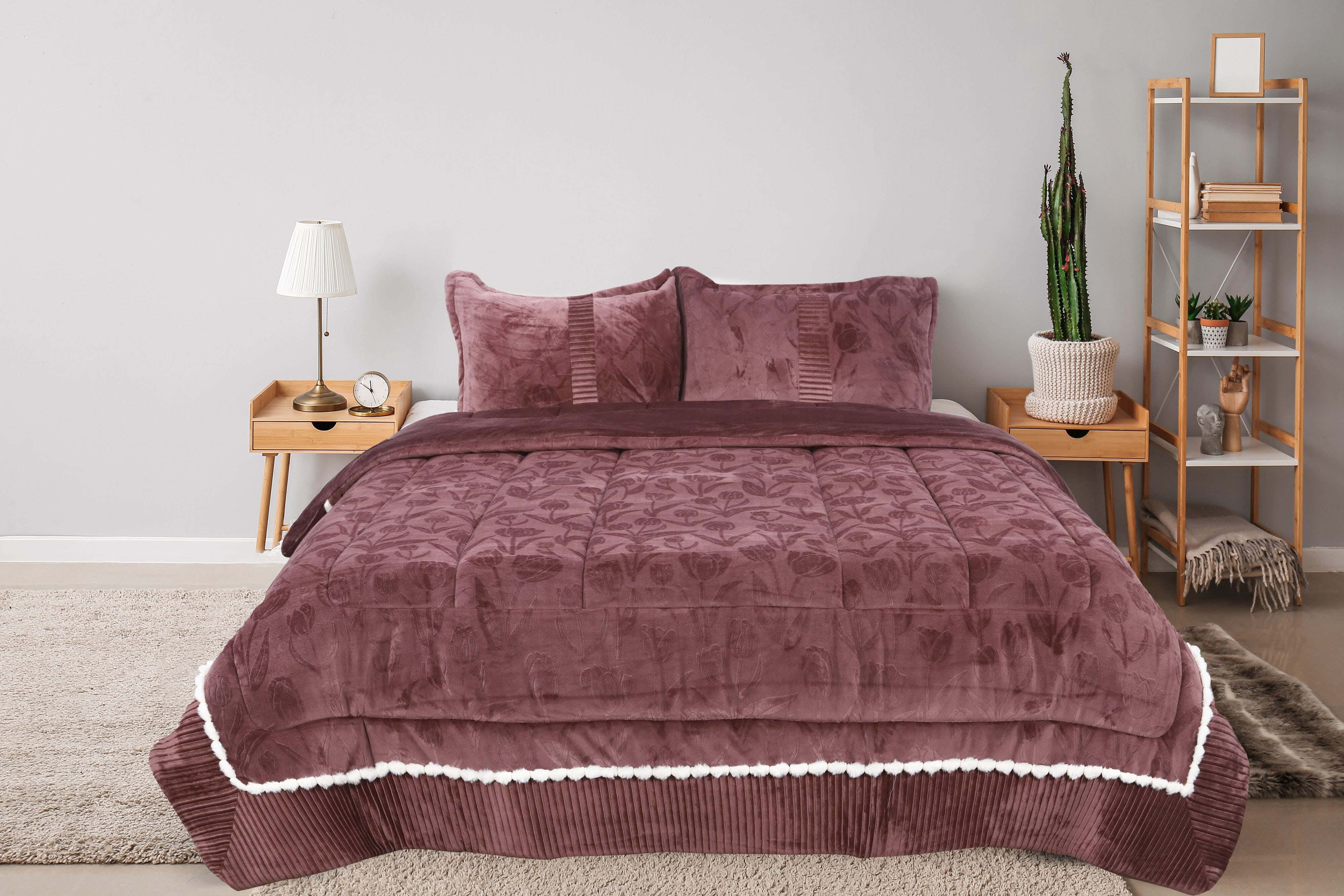 Tag Velvet Quilt Set, 3 Pieces, 240×260cm, 6650 gm - Cashmere