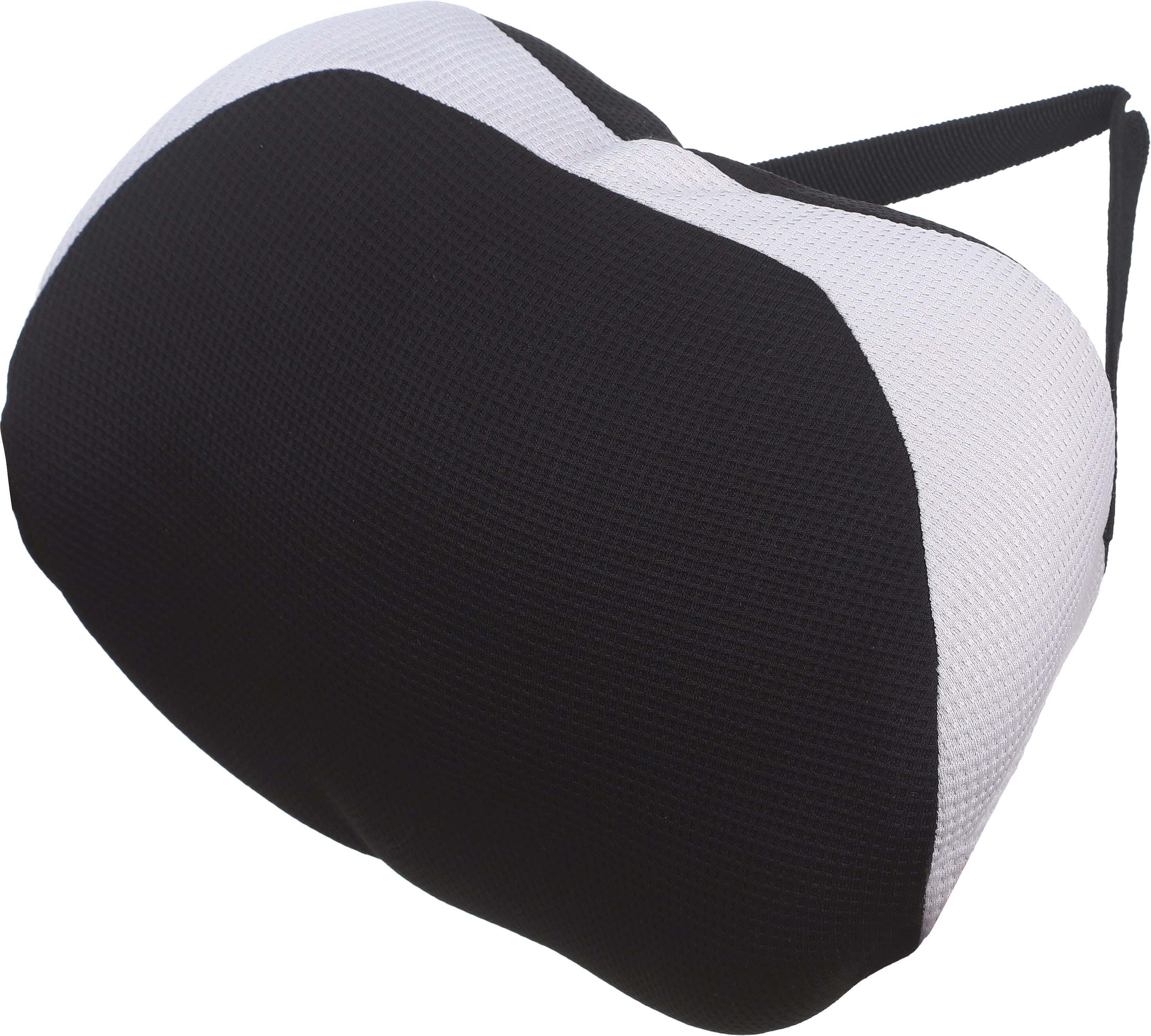 Venos Memory Foam Car Headrest Pillow, 25×25 cm, 350 grm Approx - Black Grey