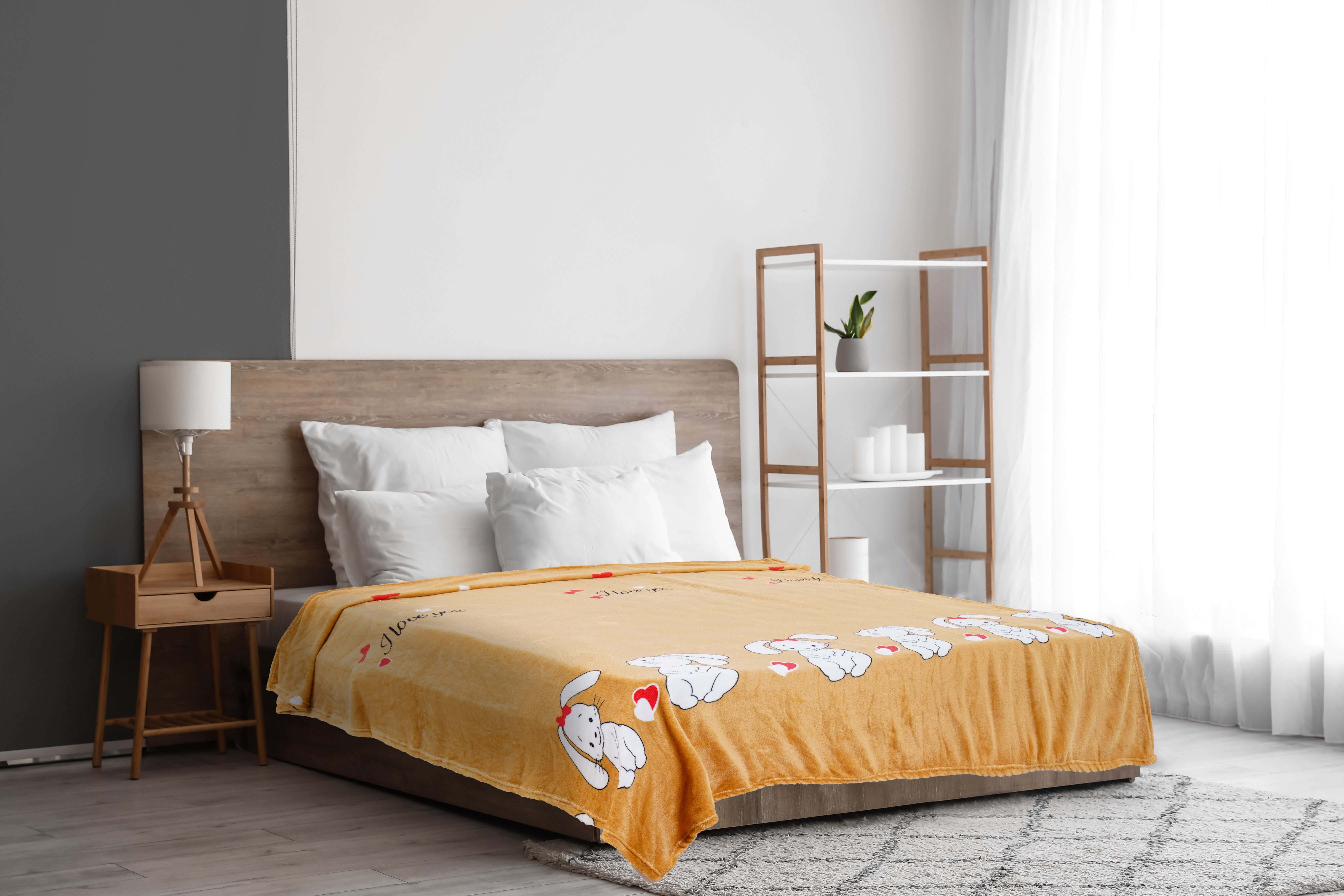 Velvet Bed Heater Kids, 220×190 cm, 650 gm - Beige
