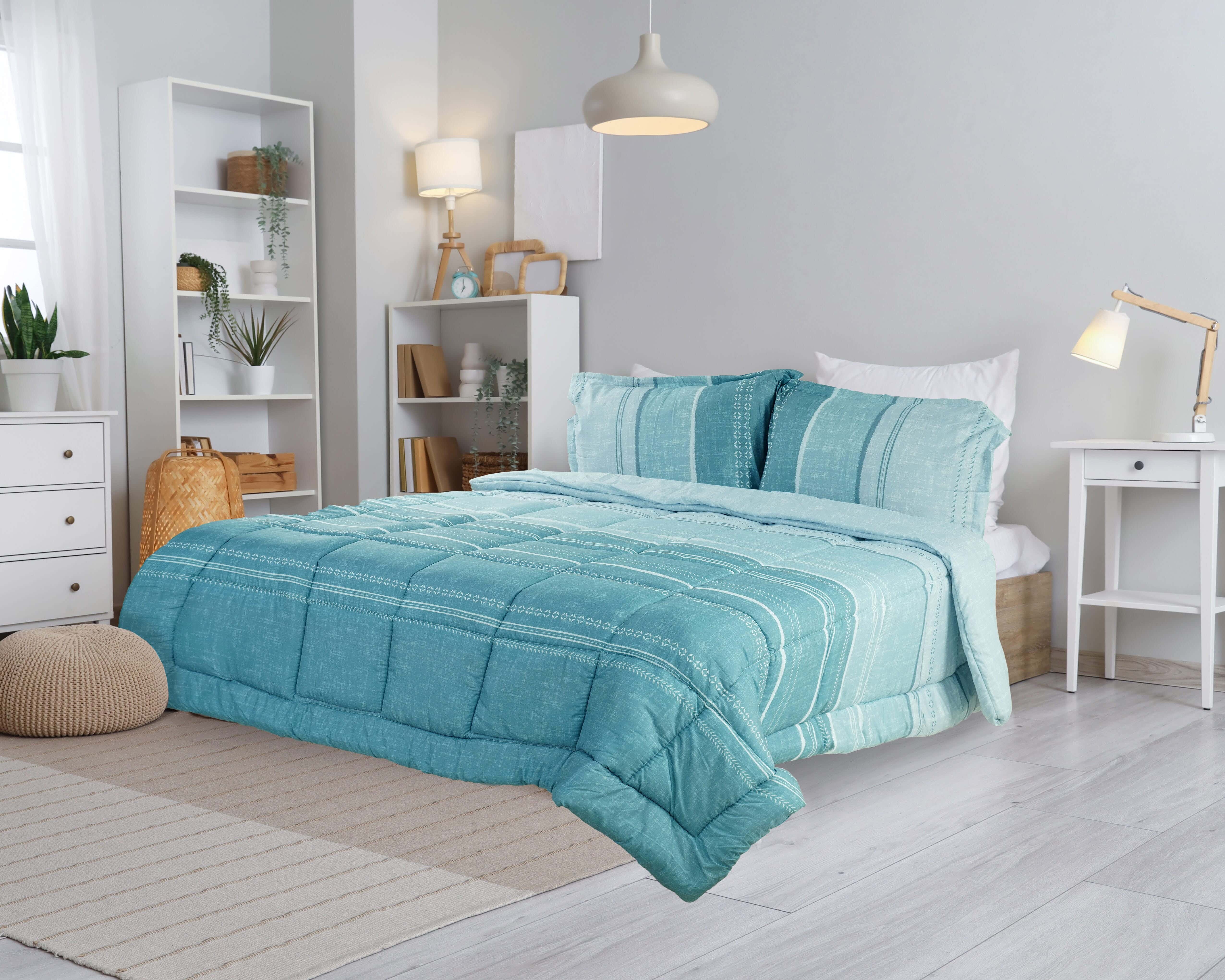 Morano Prestige Microfiber Quilt Set, 3 Pieces, 230x250 cm, 3800 gm - Turquoise
