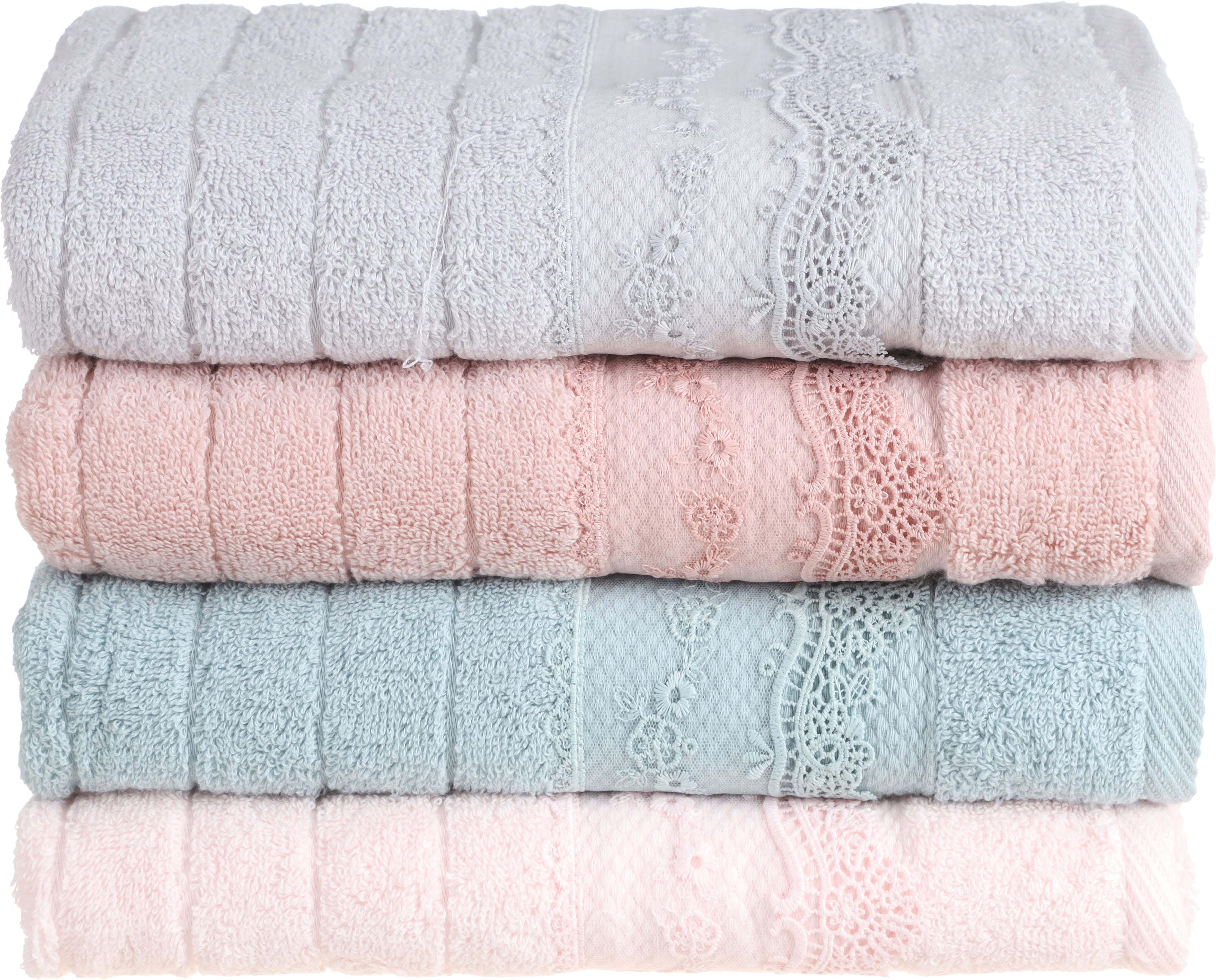 EL abd Cotton Towel Set, 4 Pieces, 60x120 cm, Approximately 400 grm - Multicolor