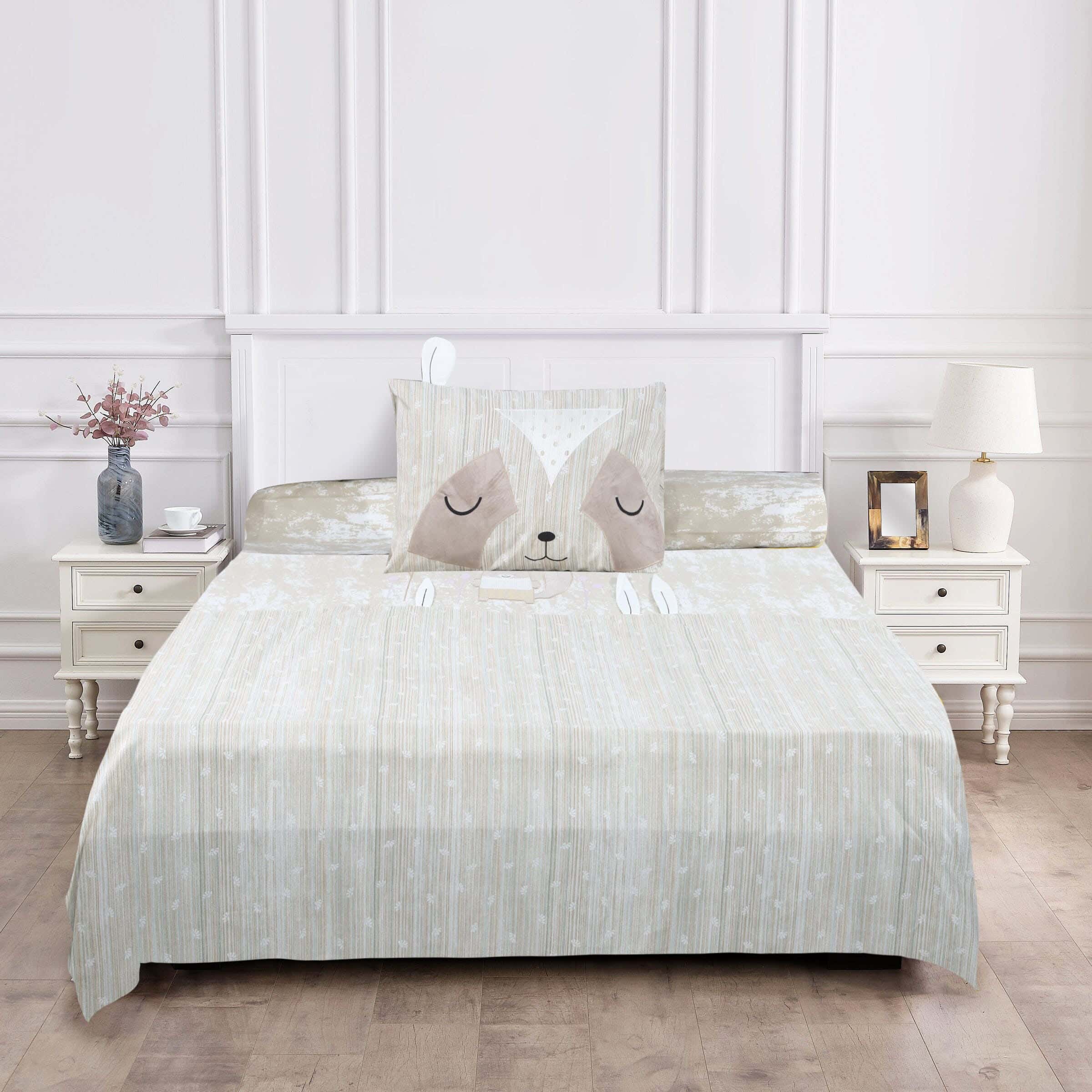 Verdi Velvet Baby Bedding Sheet Set, 6 Pieces, 200x240 cm, 3300 gm - Light Beige