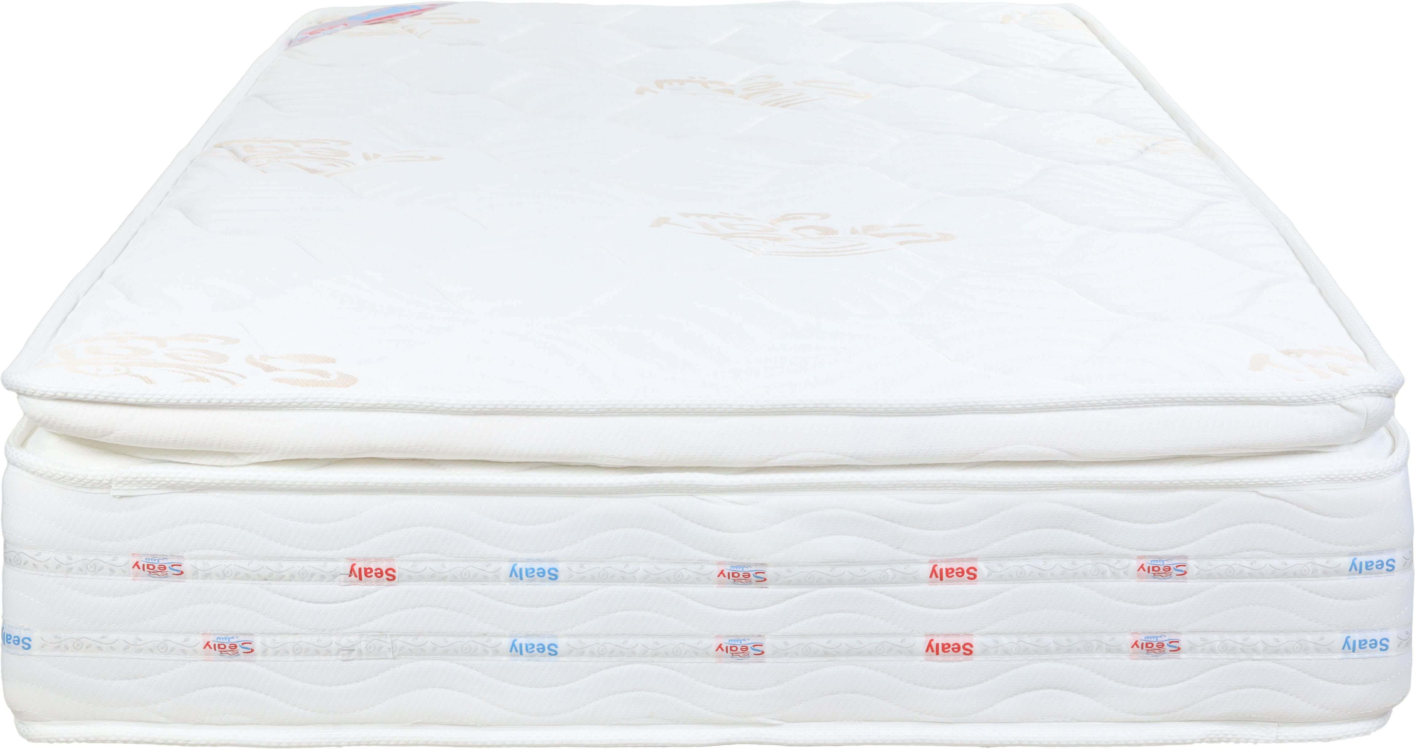 Sealy Double Net Plow top Mattress, Soft Foam Layer Integrated, Connected Springs, 120x195 cm, Height 30 cm - White Beige