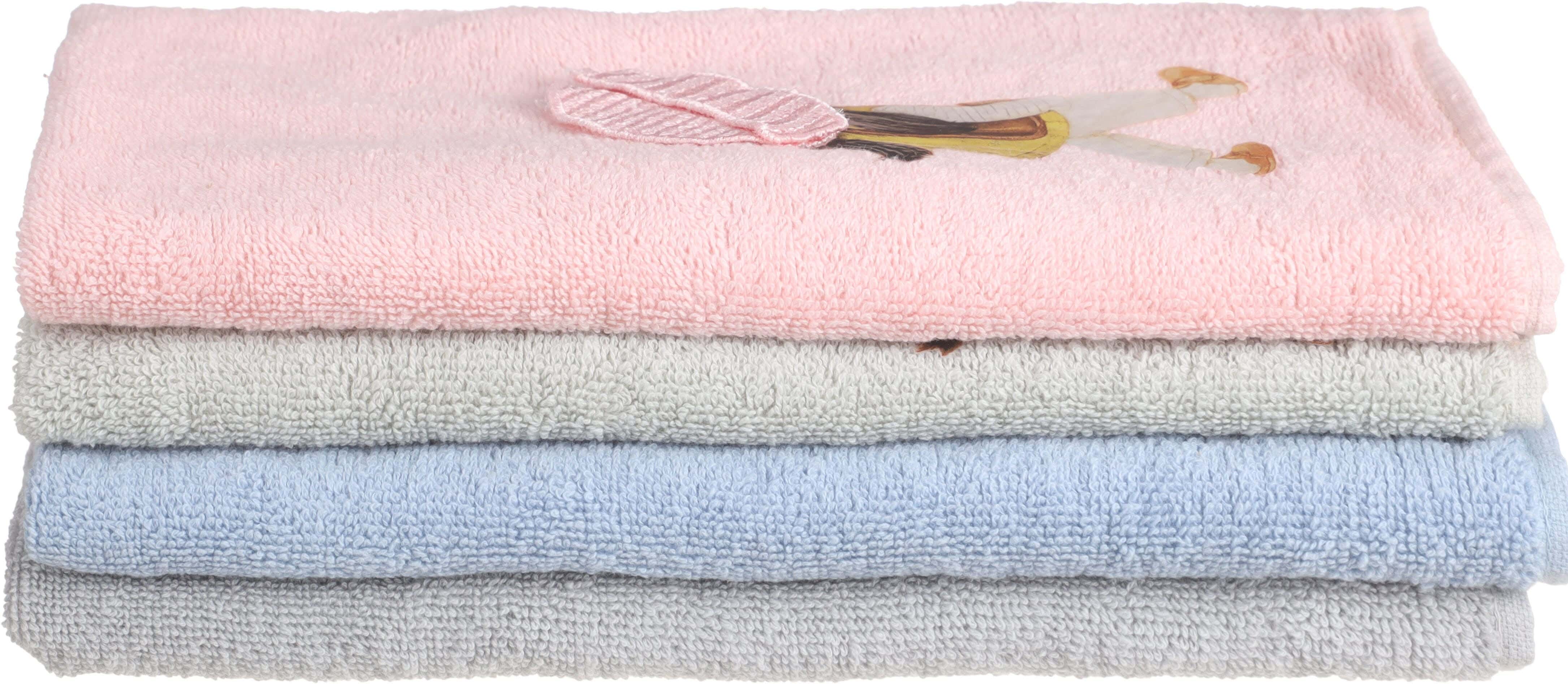 Banotex Cotton Towel Set for Kids, 4 Pieces, 45×55 cm, Approximately 110 grm - Multicolor