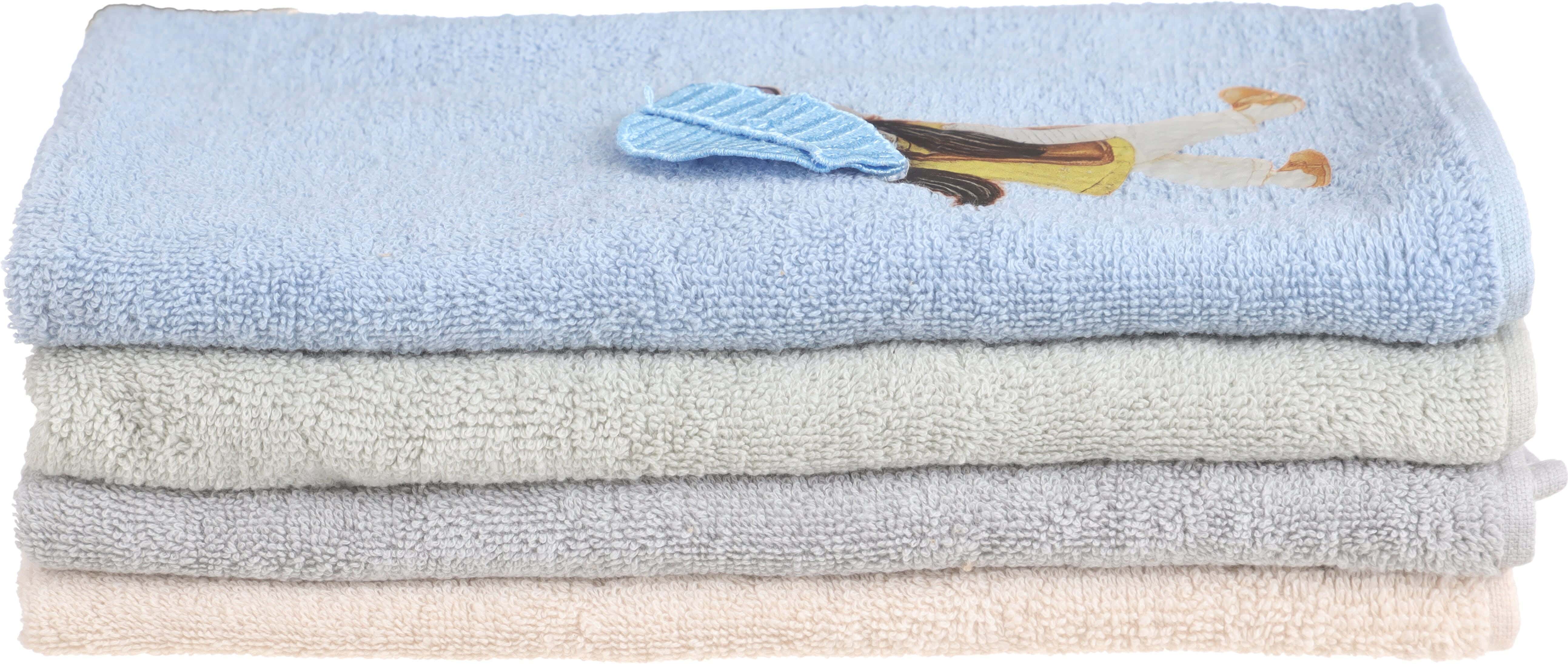Banotex Cotton Towel Set for Kids, 4 Pieces, 45×55 cm, Approximately 110 grm - Multicolor